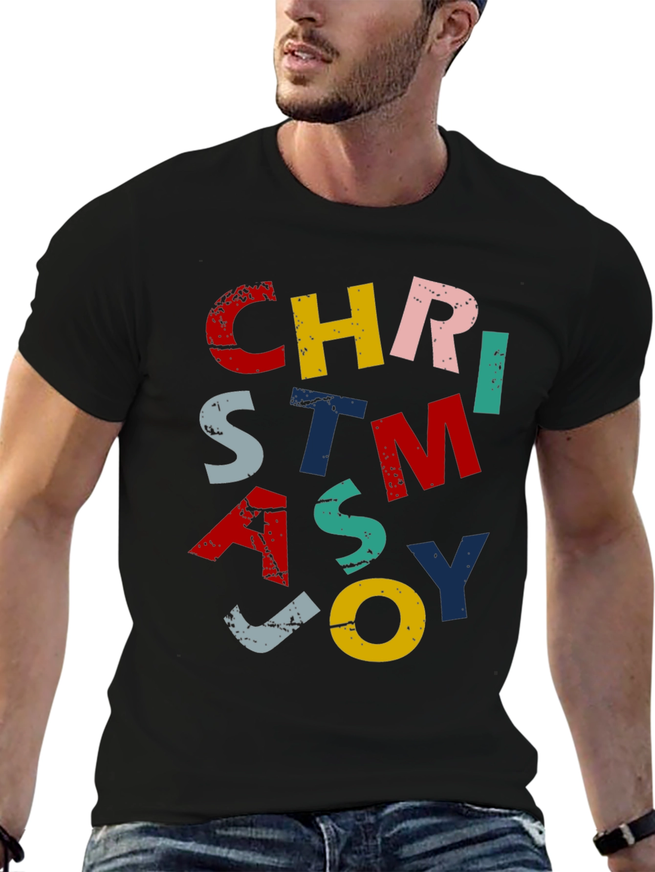 Festive Christmas Joy Graphic Tee - Holiday Apparel