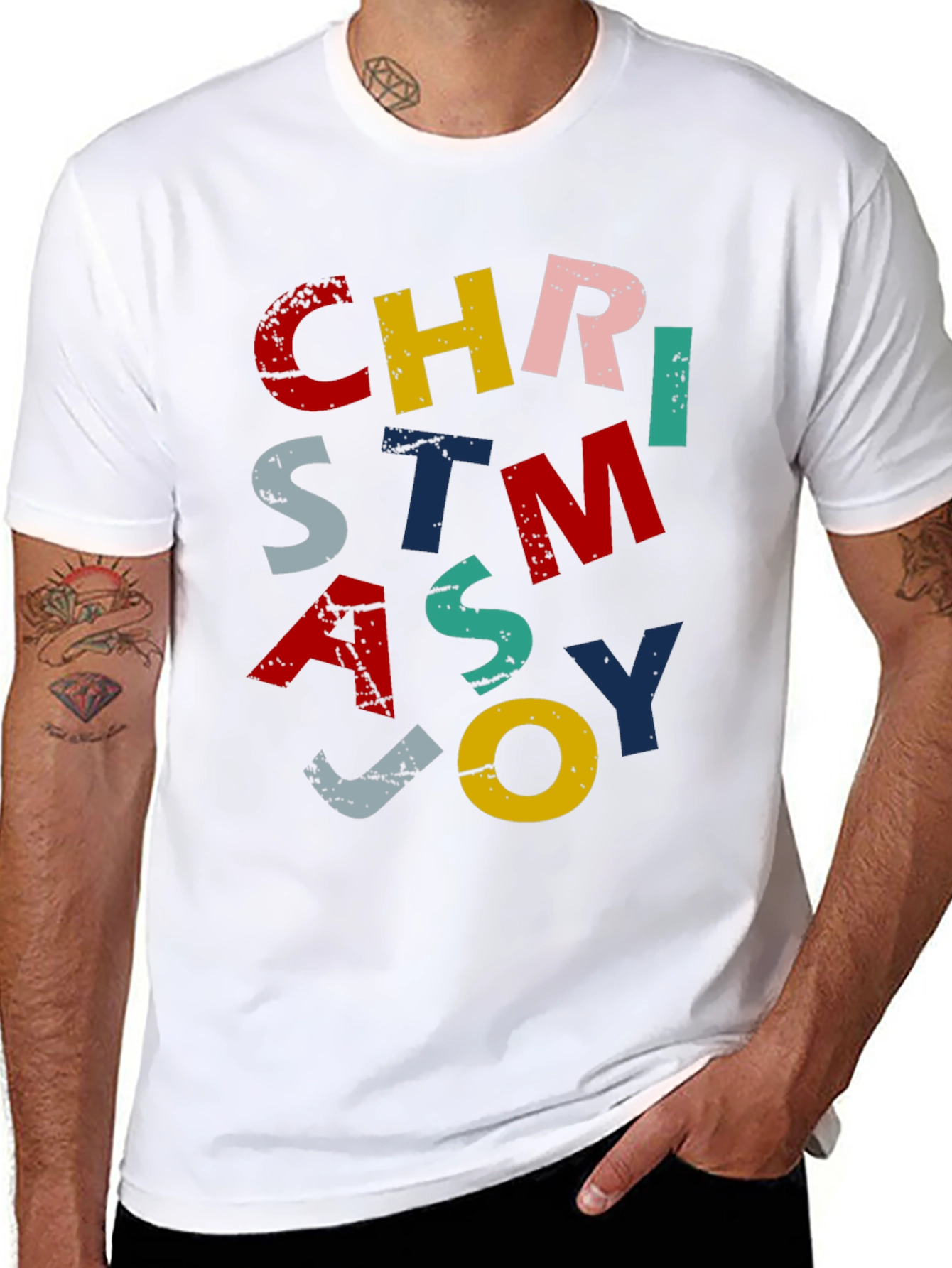 Festive Christmas Joy Graphic Tee - Holiday Apparel