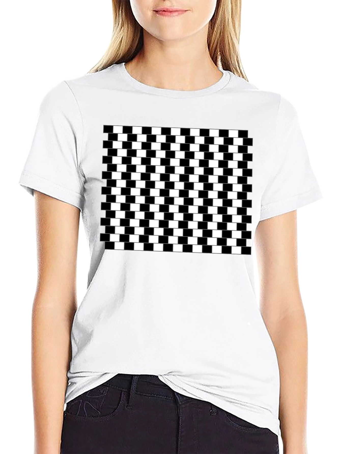 Optical Illusion Checkerboard T-Shirt
