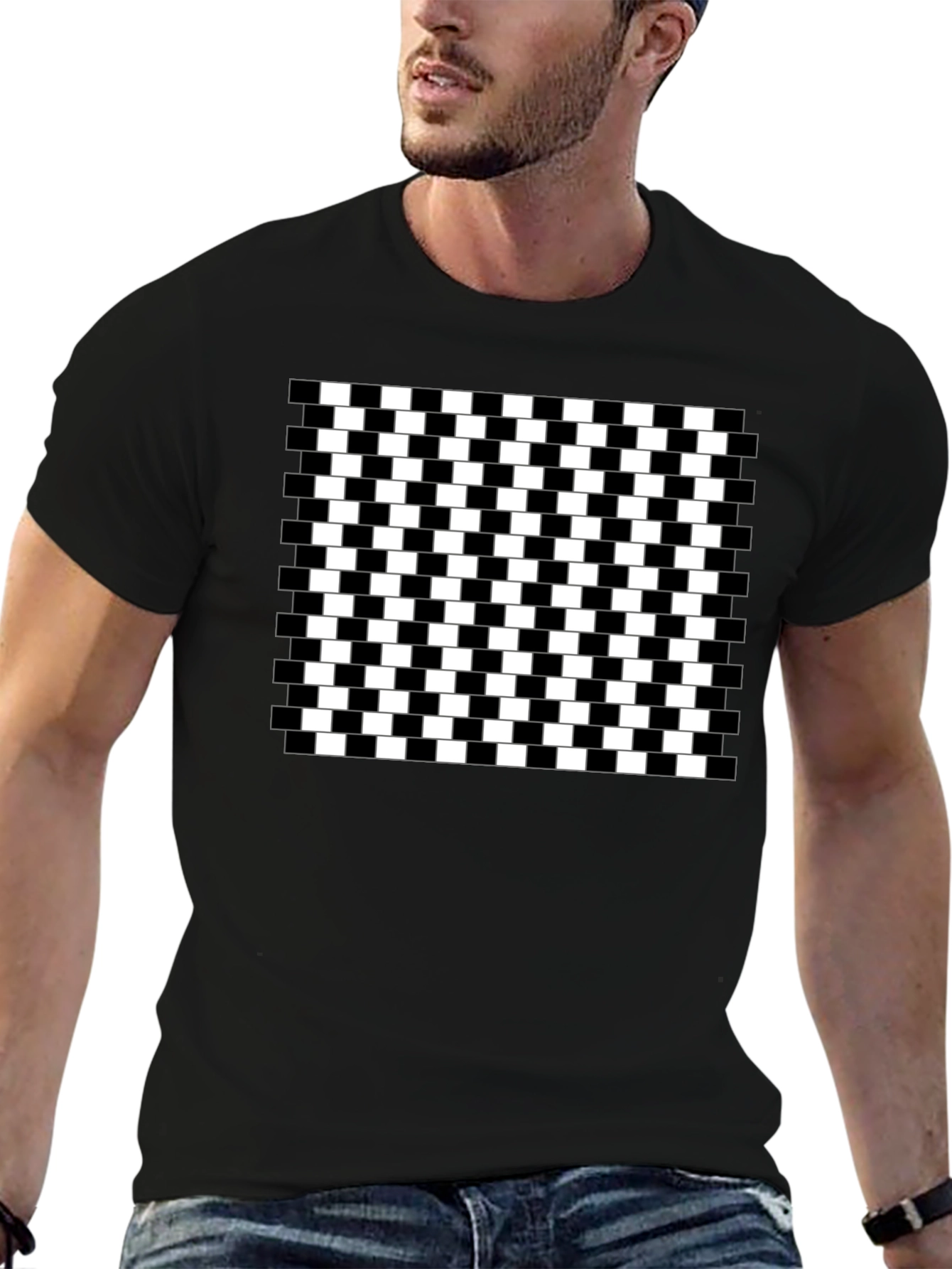 Optical Illusion Checkerboard T-Shirt