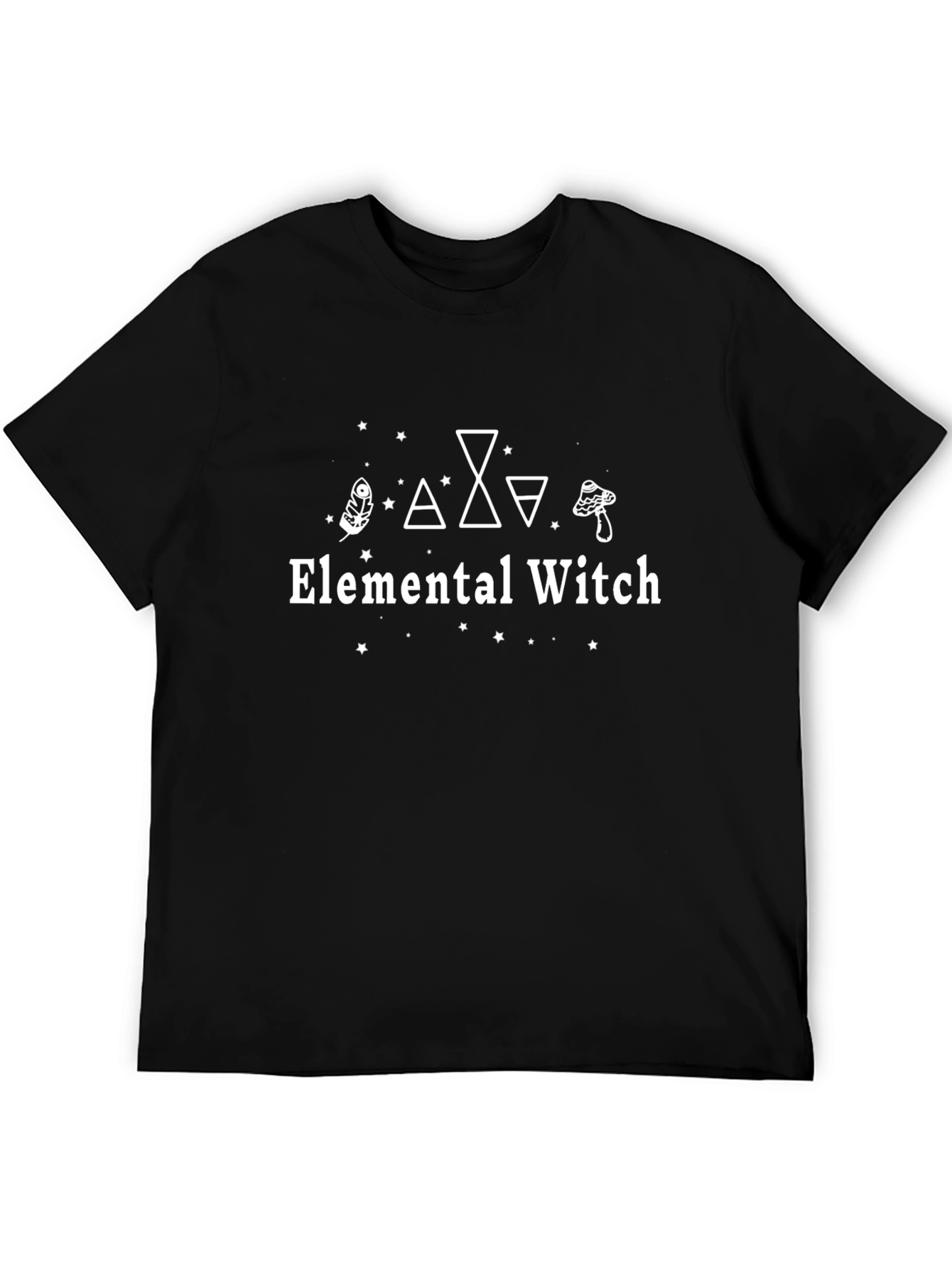 Elemental Witch Graphic Tee - Black Cotton T-Shirt