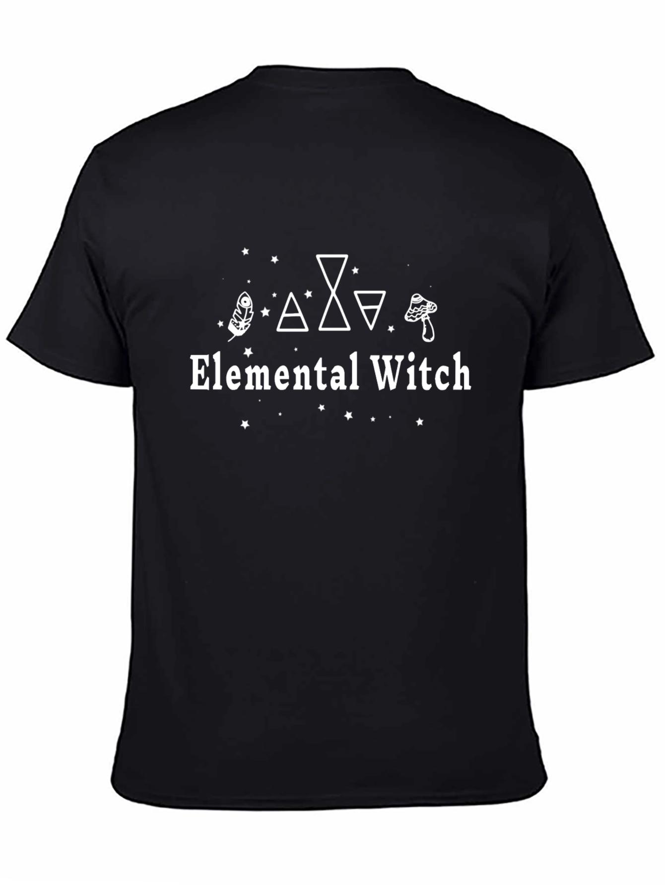 Elemental Witch Graphic Tee - Black Cotton T-Shirt