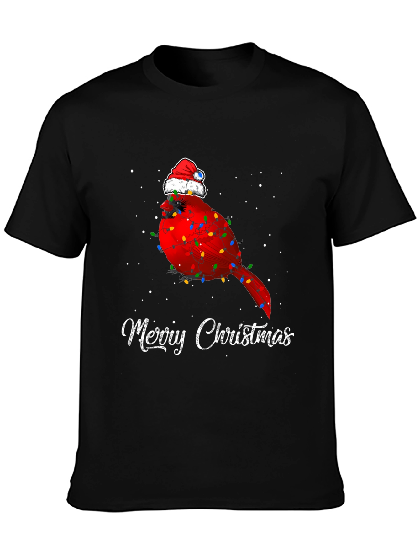 Festive Cardinal Merry Christmas Graphic Tee