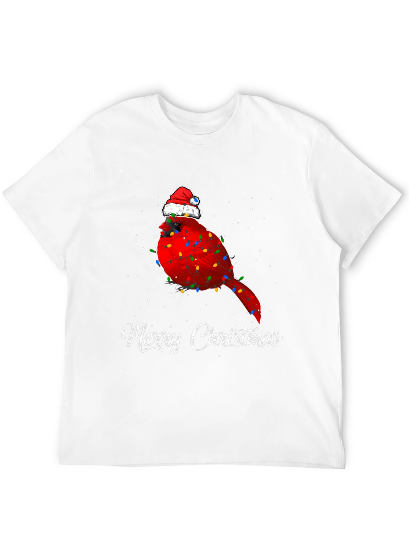 Festive Cardinal Merry Christmas Graphic Tee