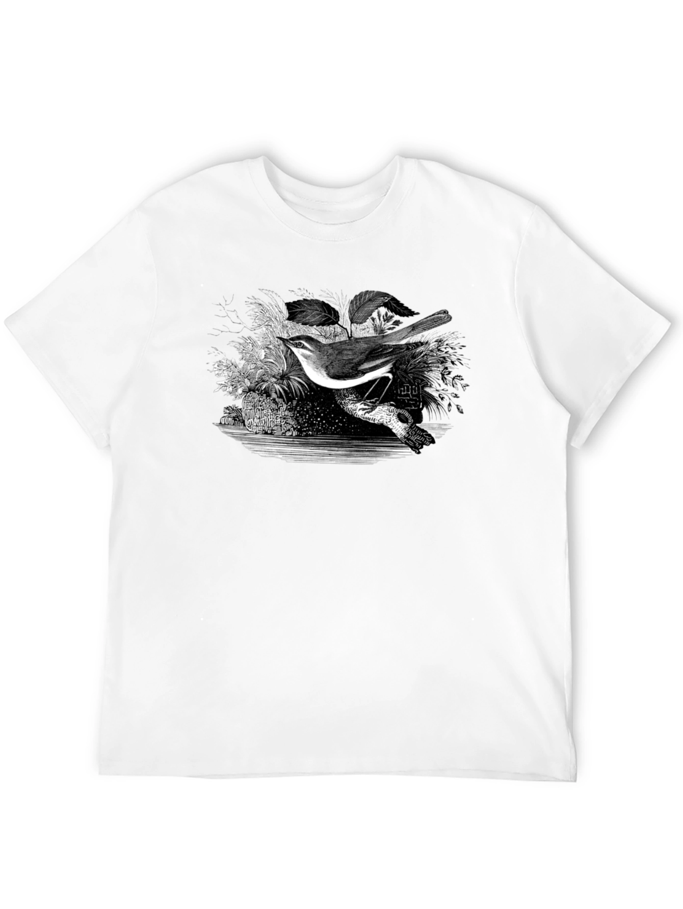 Bird Graphic Print Black T-Shirt