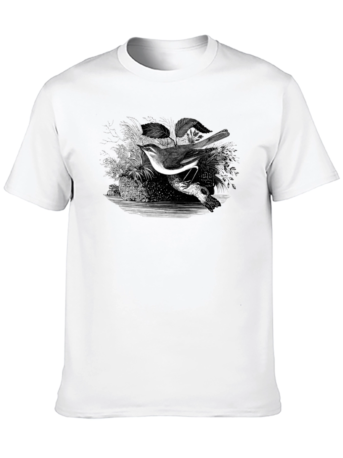 Bird Graphic Print Black T-Shirt