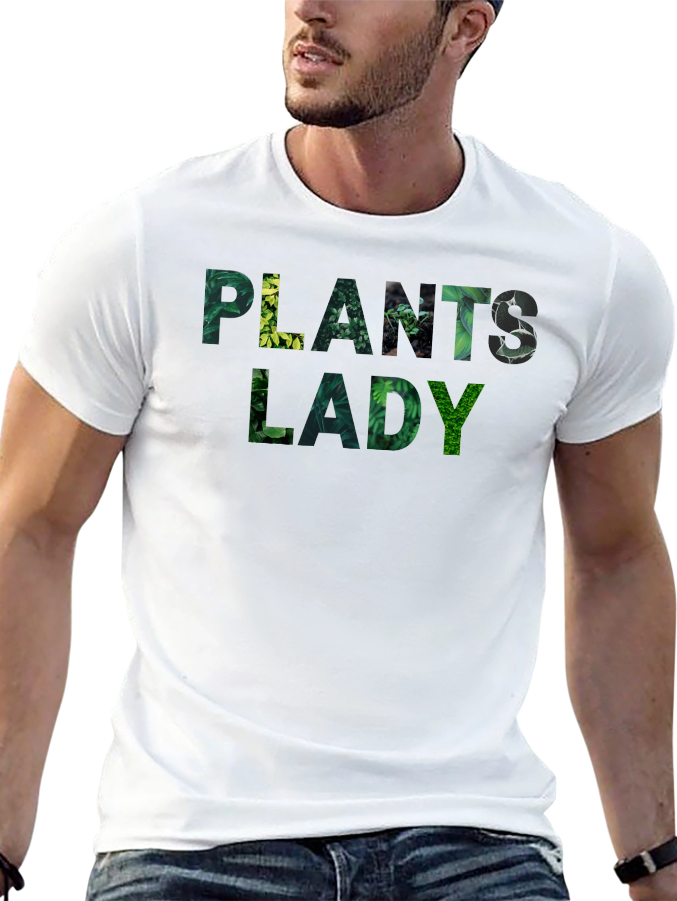 Plants Lady T-Shirt - Botanical Green Text