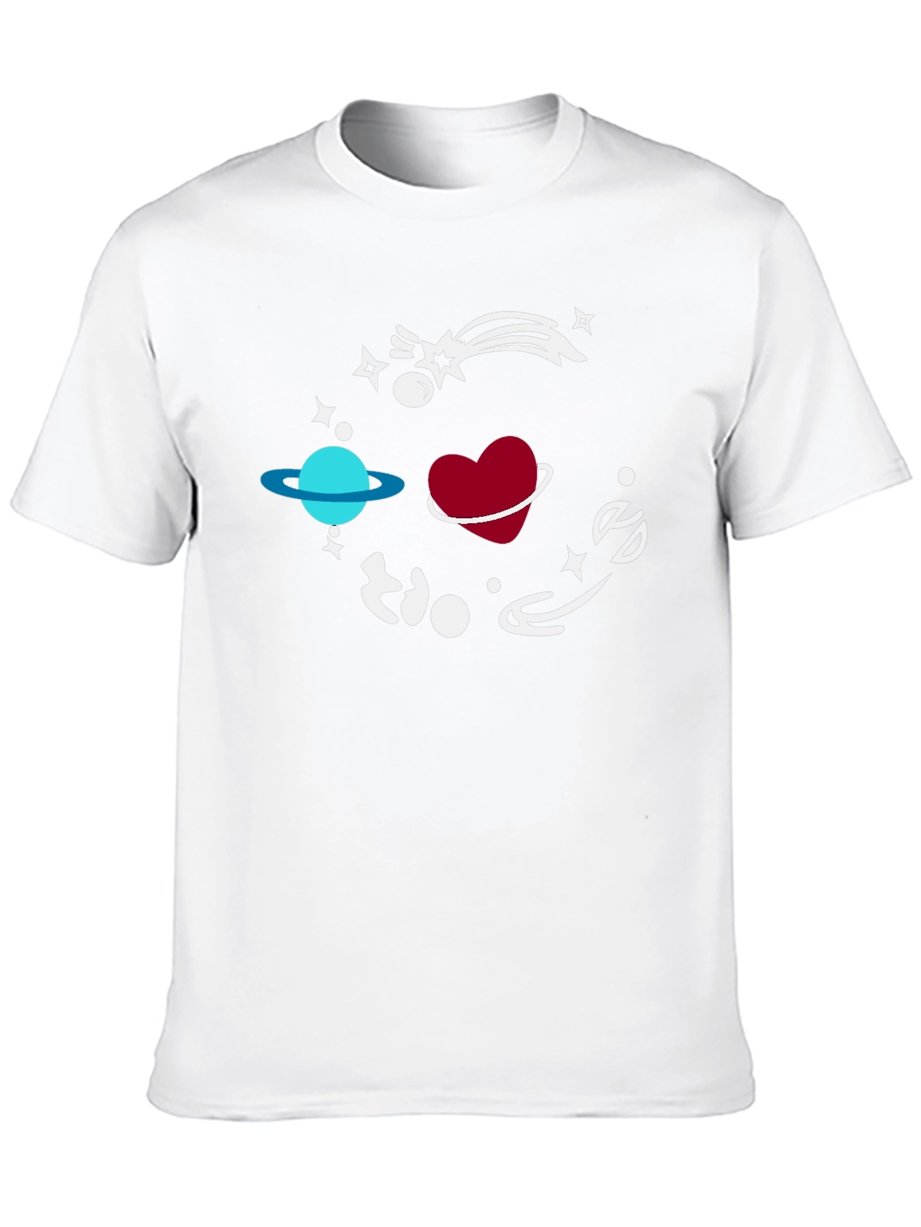 Space Heart Graphic Black T-Shirt