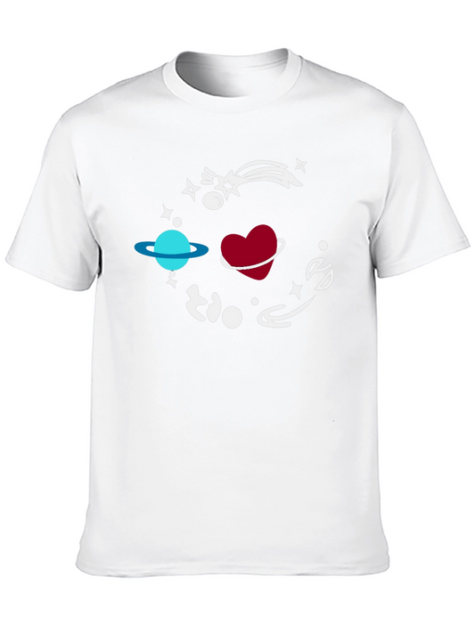 Space Heart Graphic Black T-Shirt