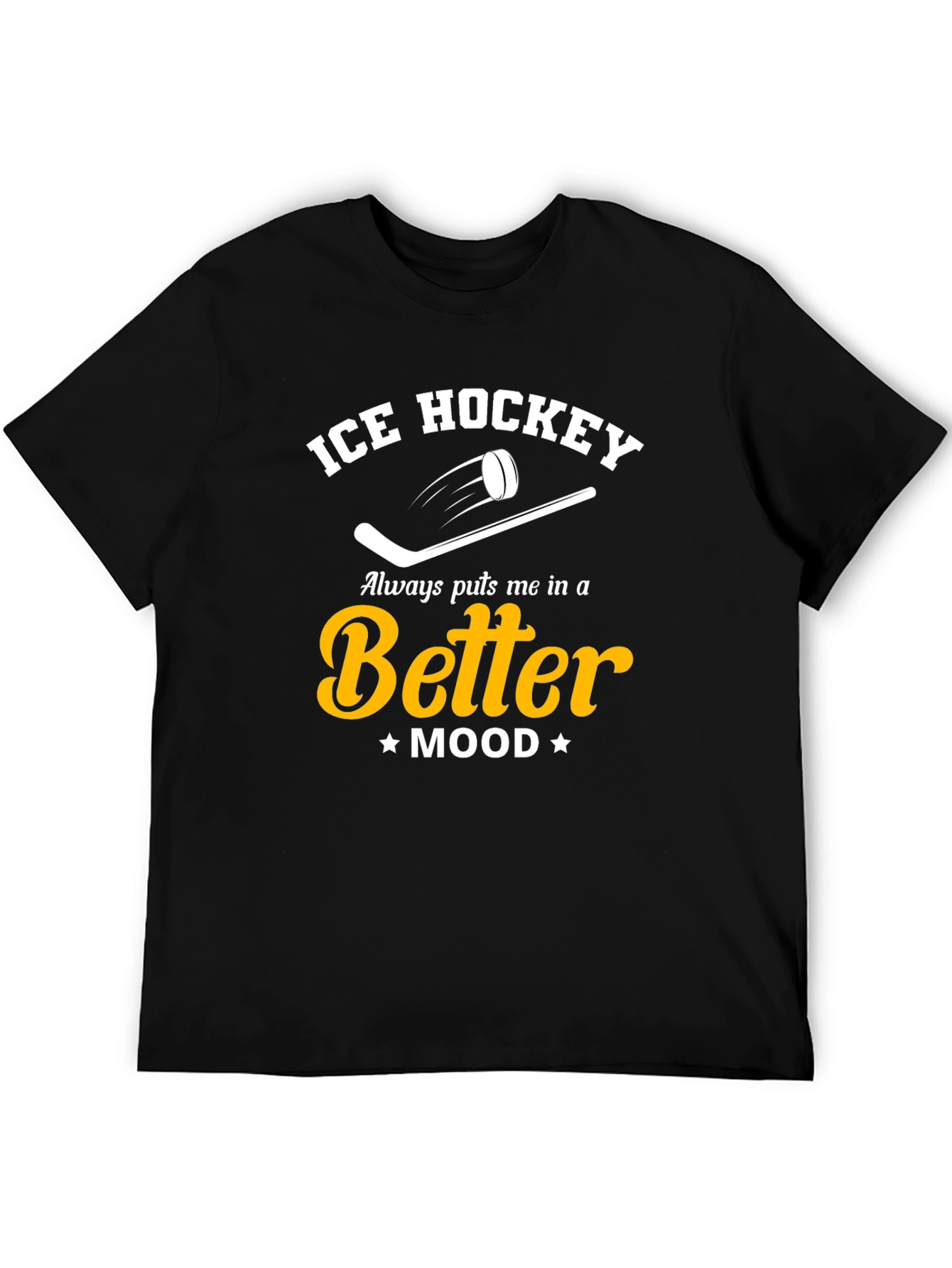 Ice Hockey Better Mood Black T-Shirt