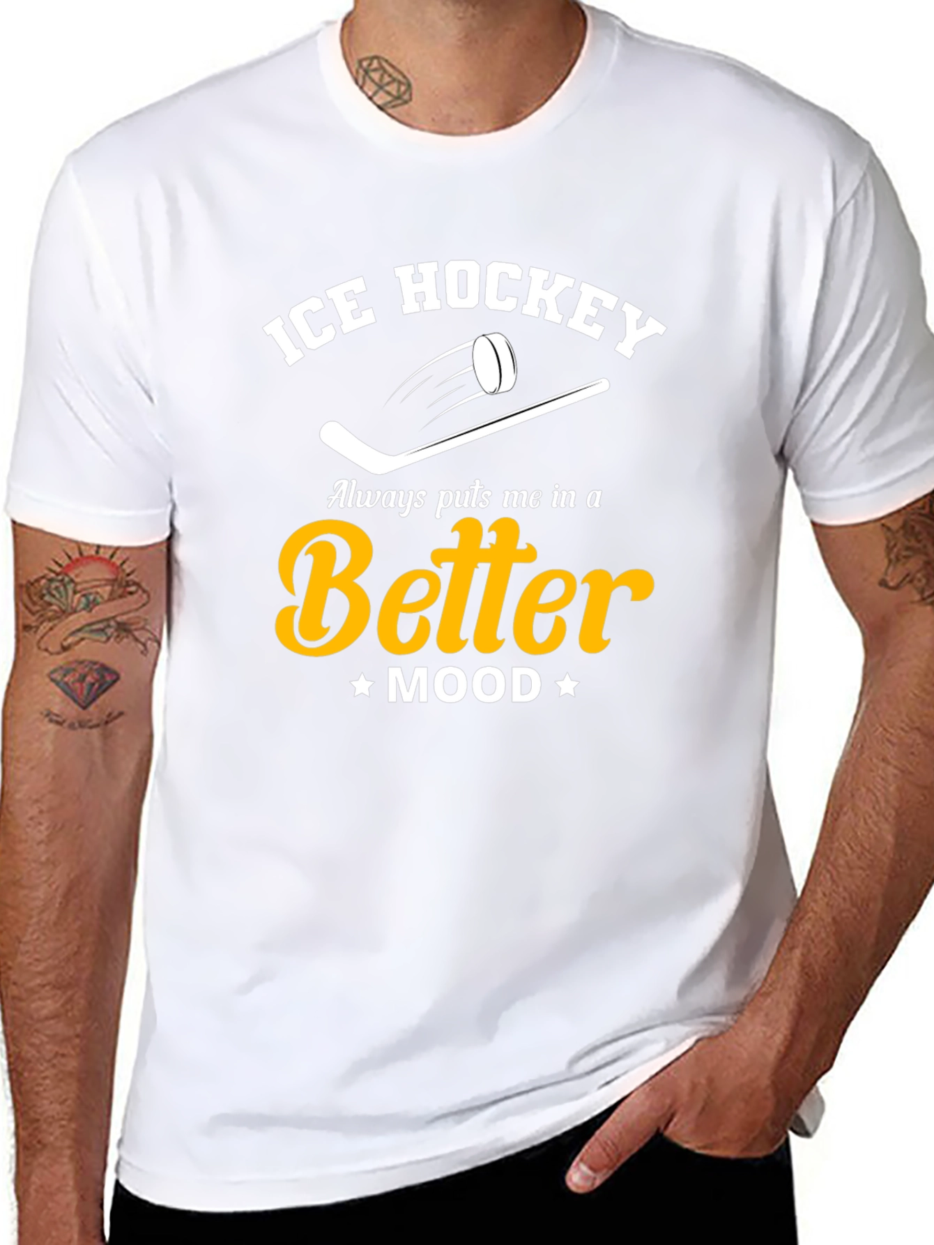Ice Hockey Better Mood Black T-Shirt