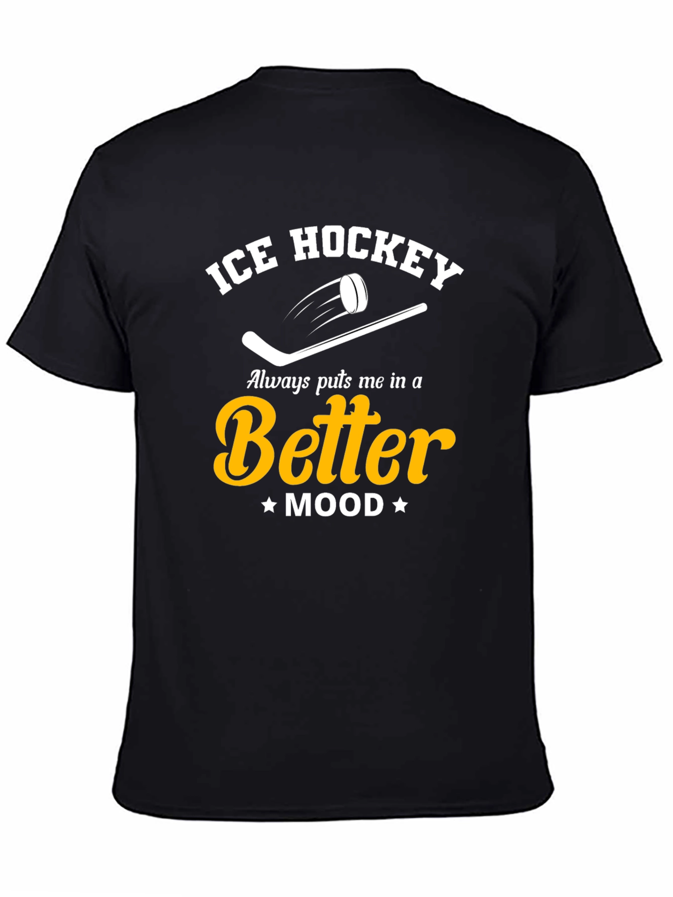 Ice Hockey Better Mood Black T-Shirt
