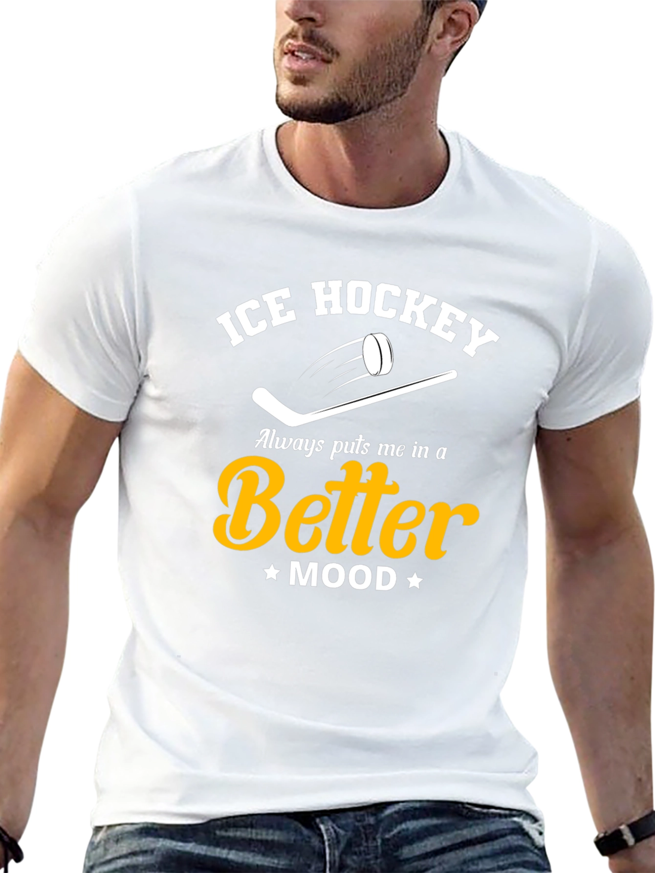 Ice Hockey Better Mood Black T-Shirt