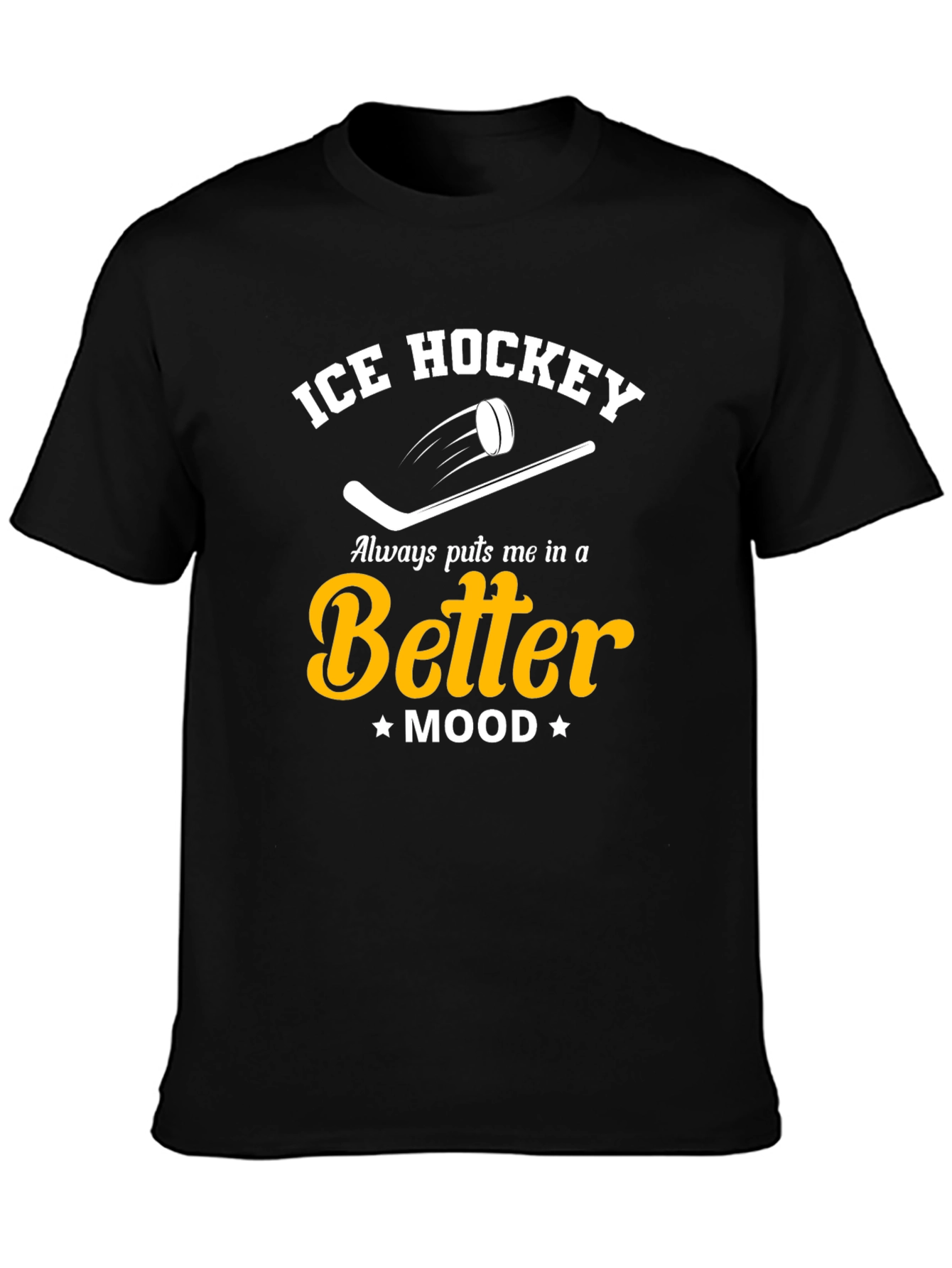 Ice Hockey Better Mood Black T-Shirt