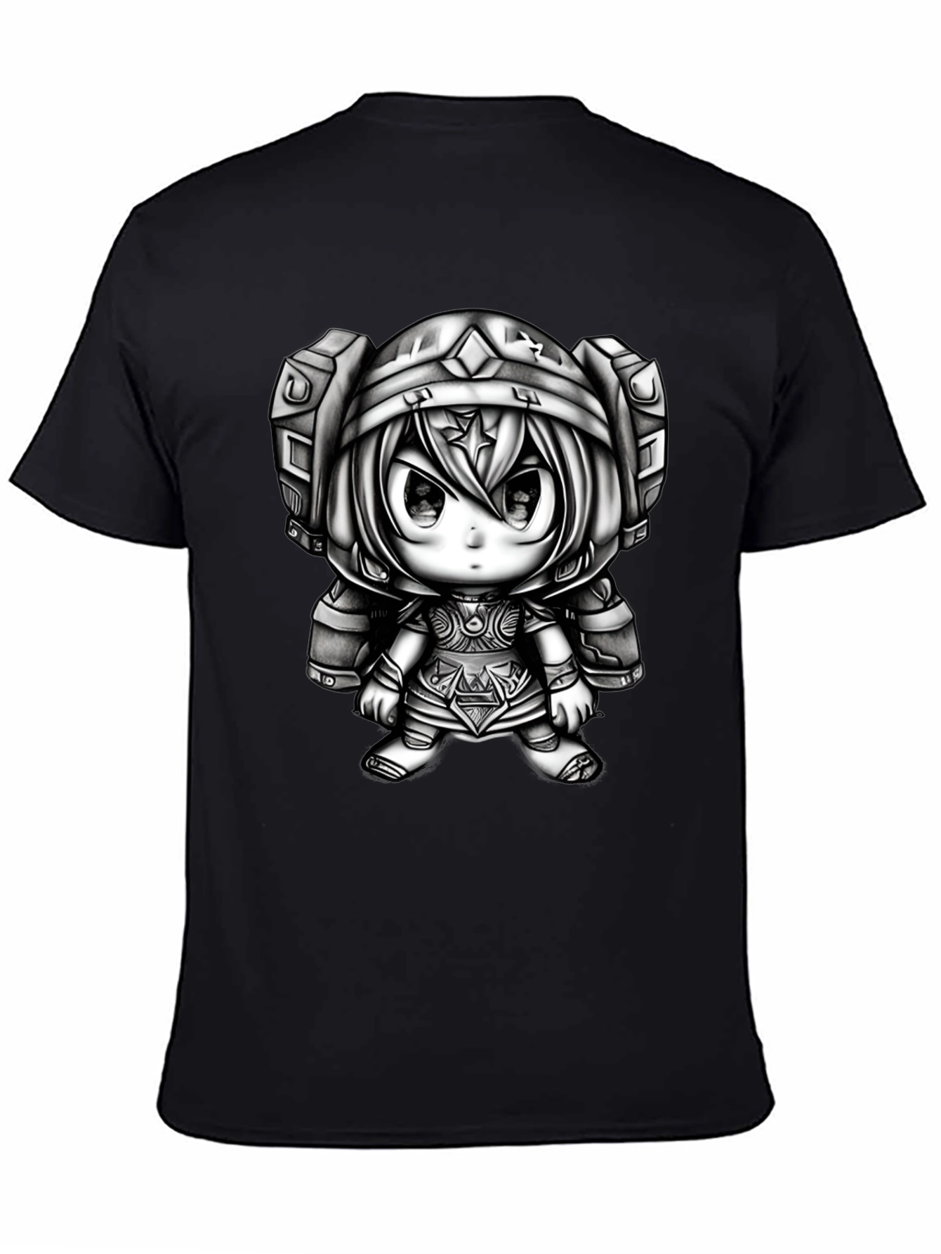Anime Character Graphic Tee - Black