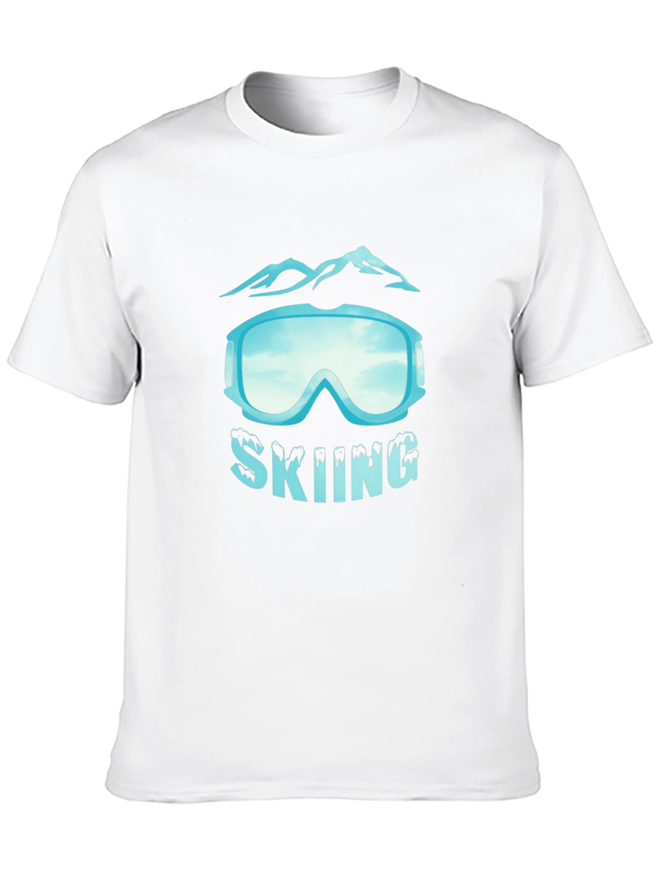 Skiing Goggles Graphic Black T-Shirt