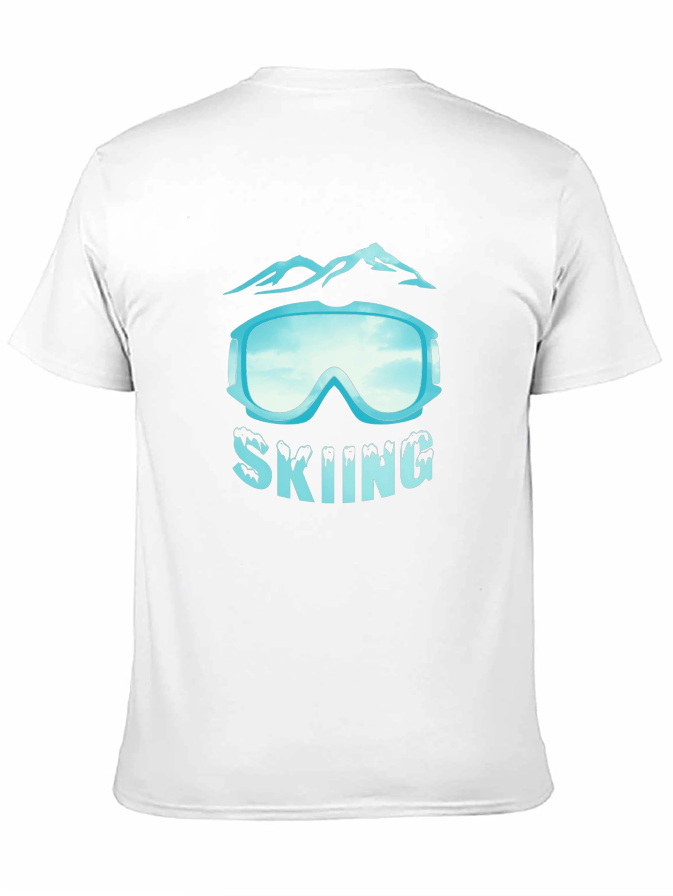 Skiing Goggles Graphic Black T-Shirt
