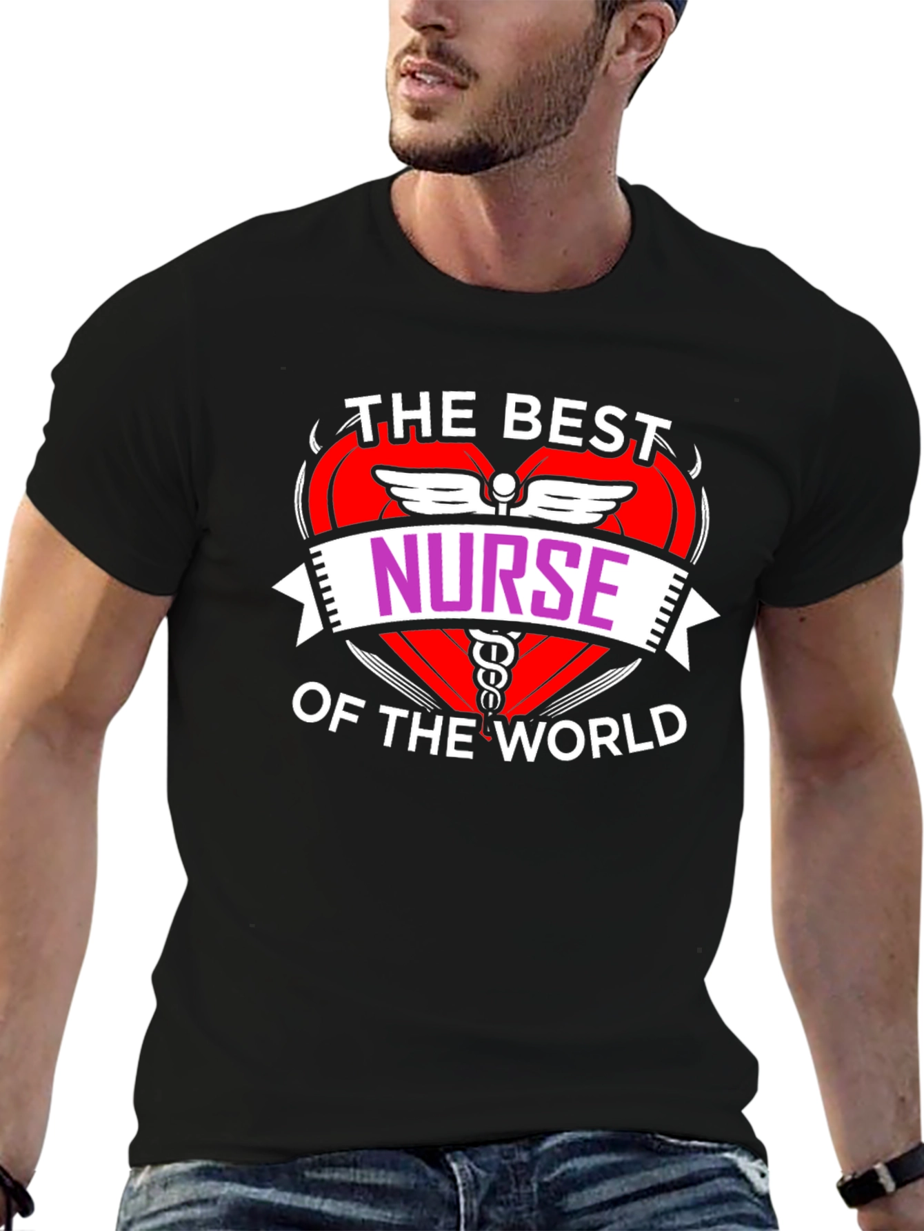 Best Nurse of the World Black T-Shirt