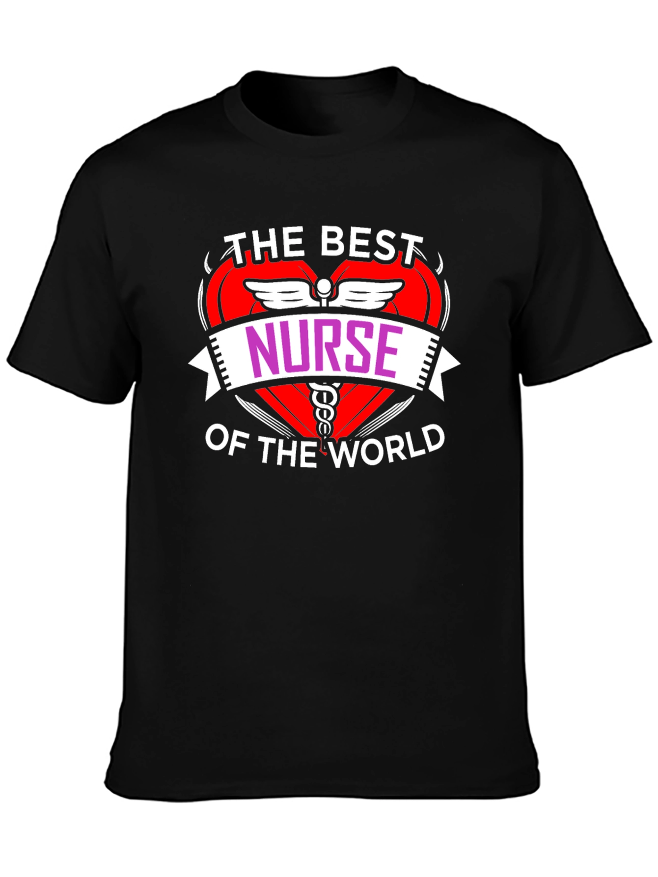 Best Nurse of the World Black T-Shirt