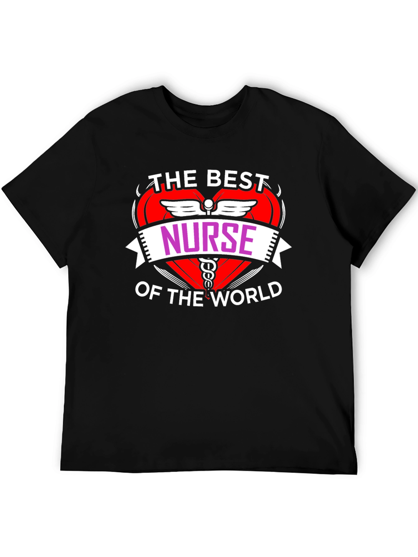 Best Nurse of the World Black T-Shirt