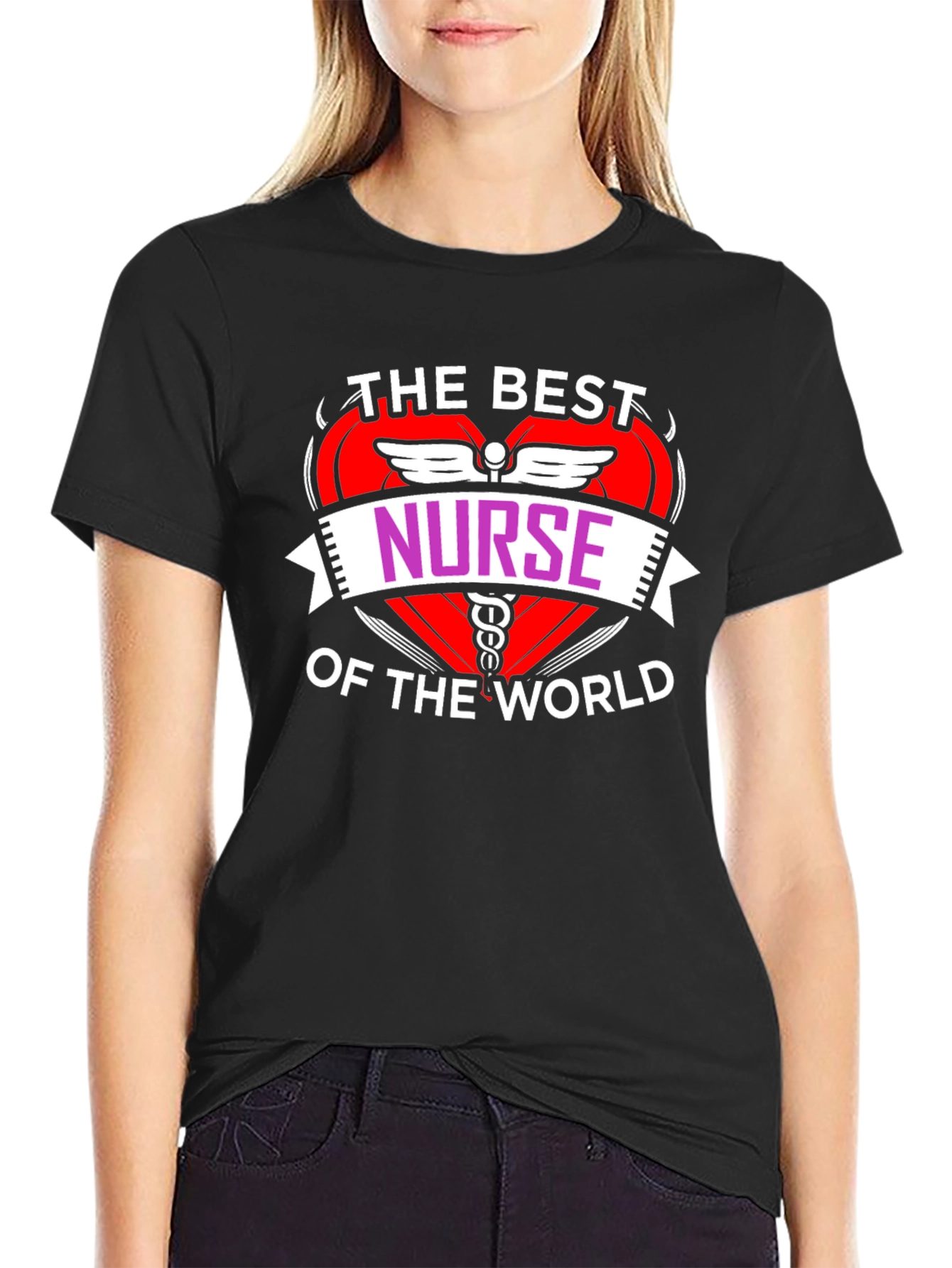 Best Nurse of the World Black T-Shirt