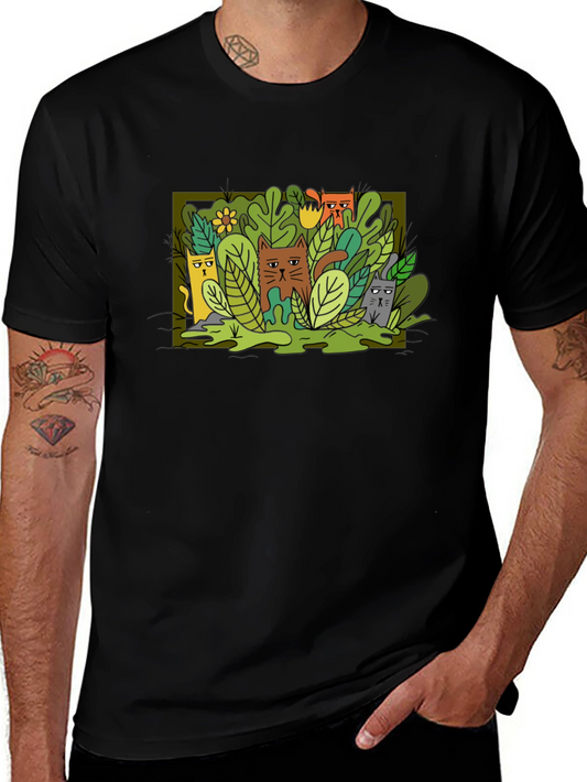 Cats in the Jungle T-Shirt - Unique Graphic Tee