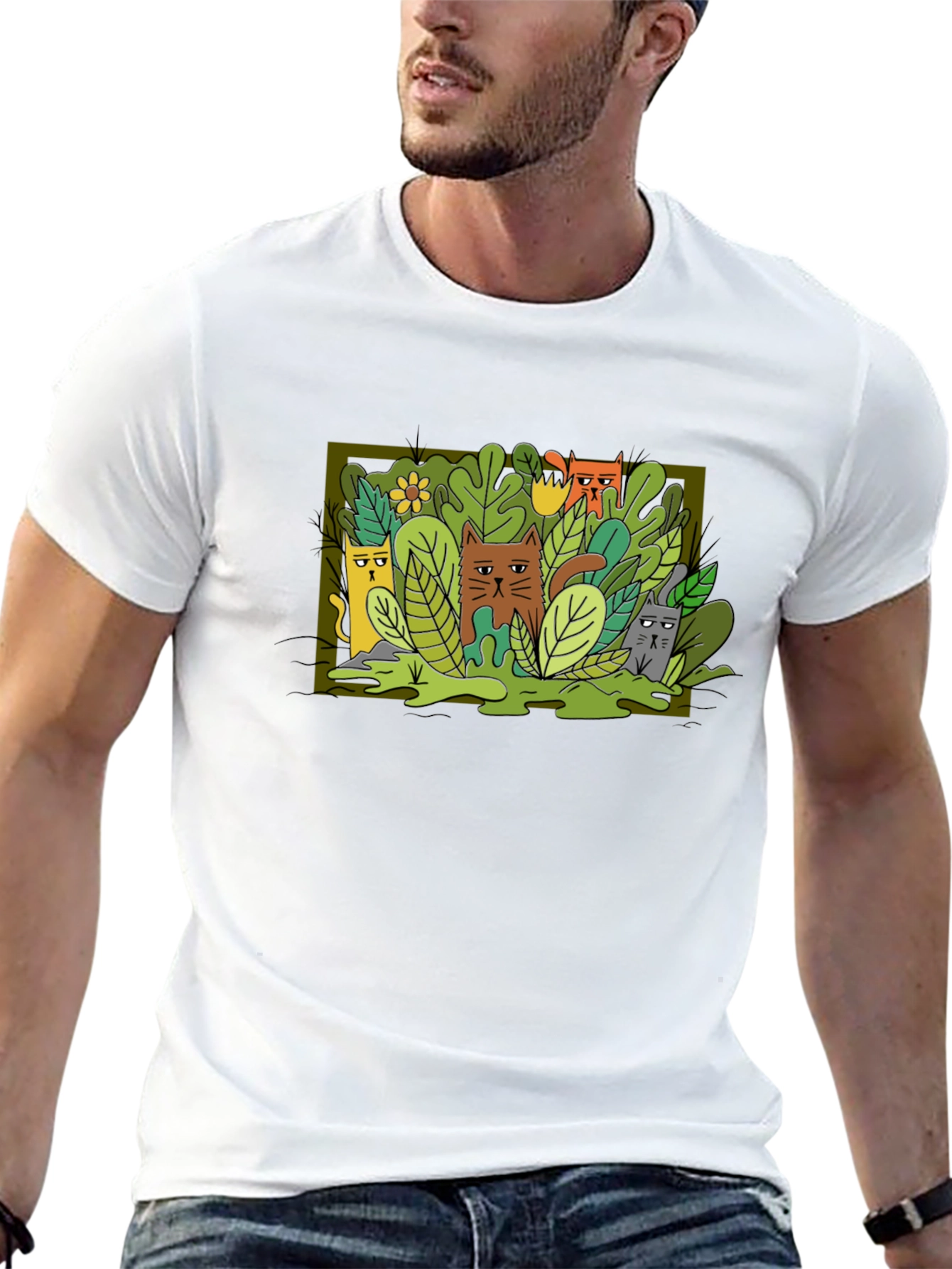 Cats in the Jungle T-Shirt - Unique Graphic Tee