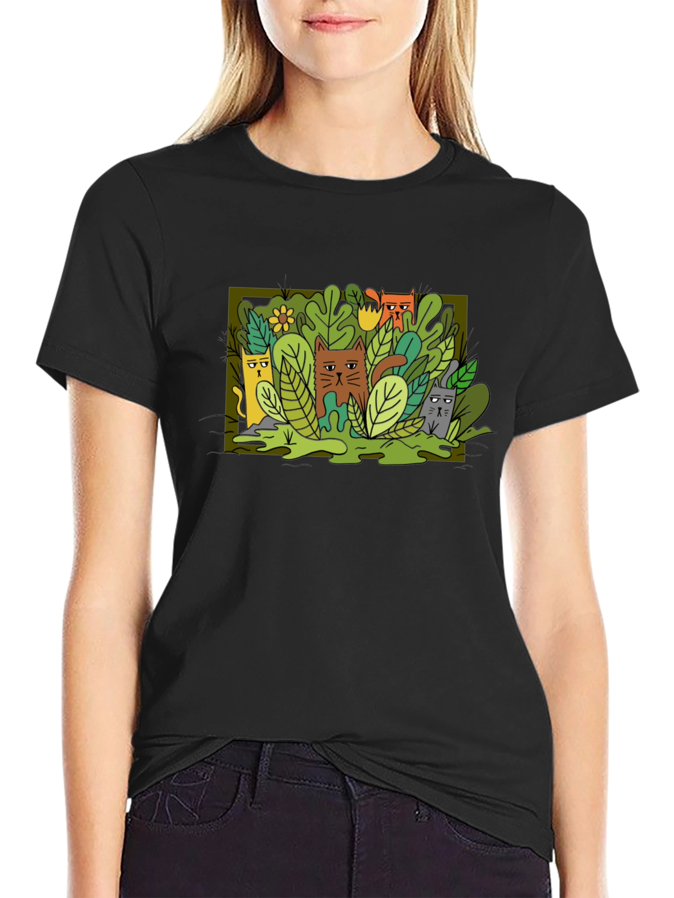Cats in the Jungle T-Shirt - Unique Graphic Tee