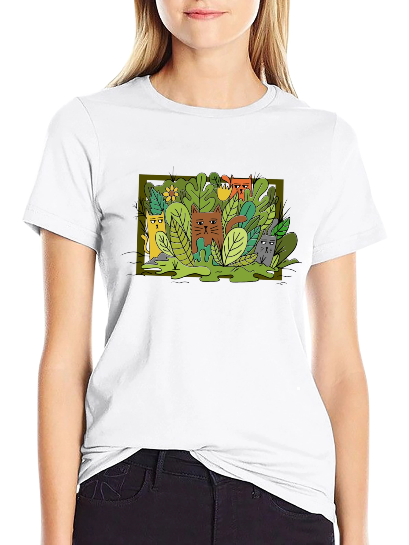 Cats in the Jungle T-Shirt - Unique Graphic Tee