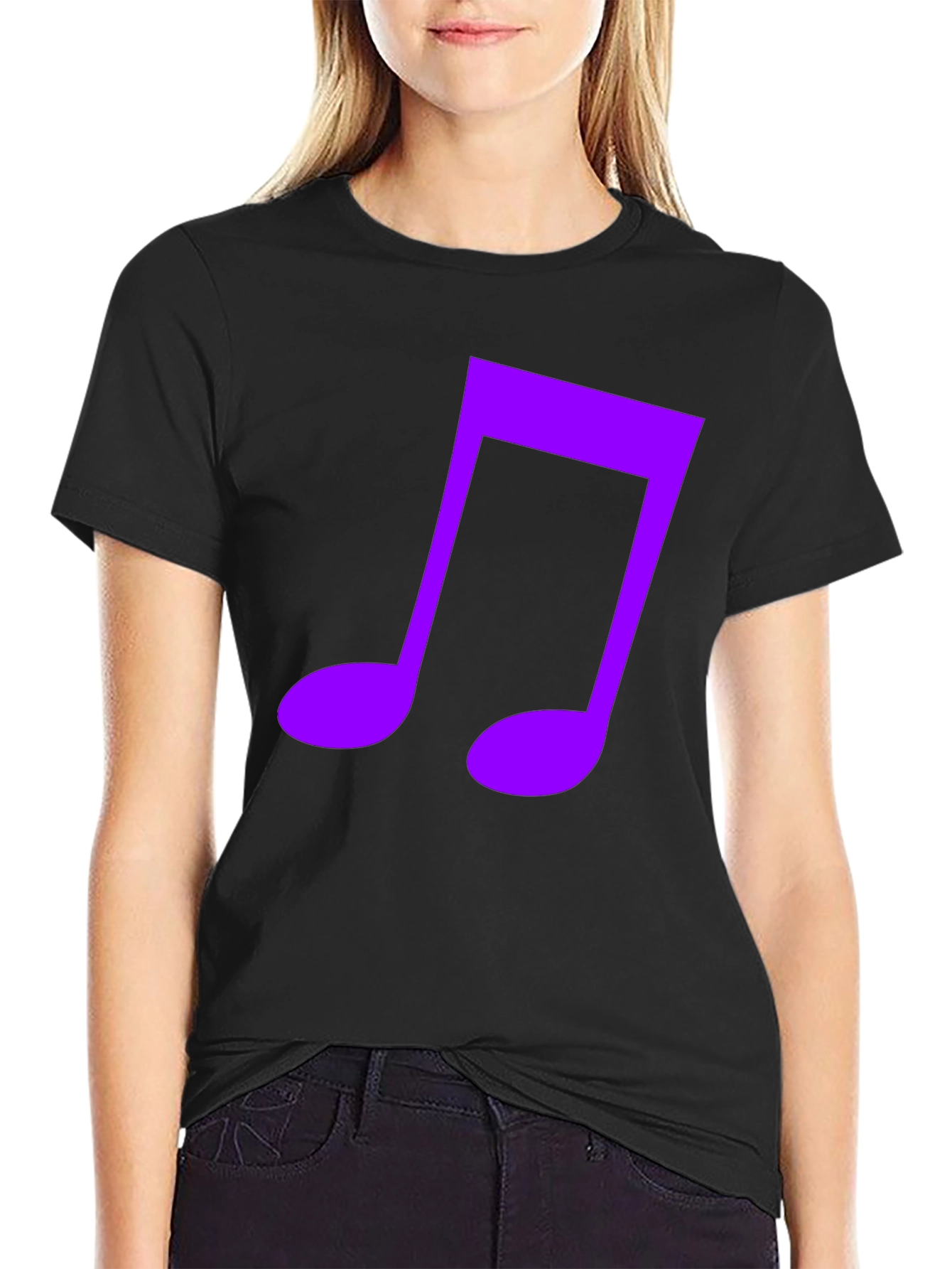 Music Note Graphic Tee - Black