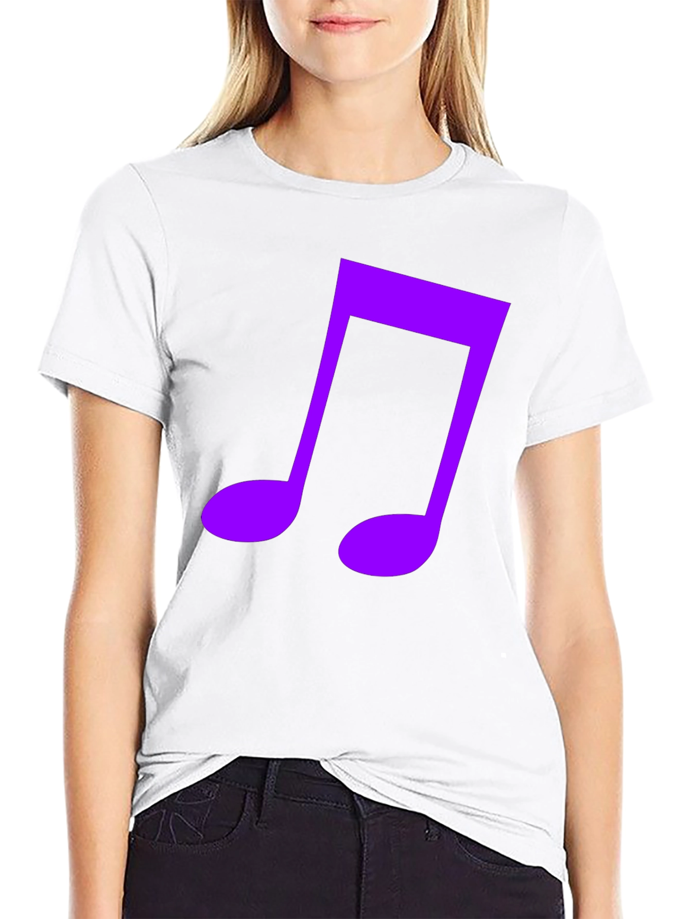 Music Note Graphic Tee - Black