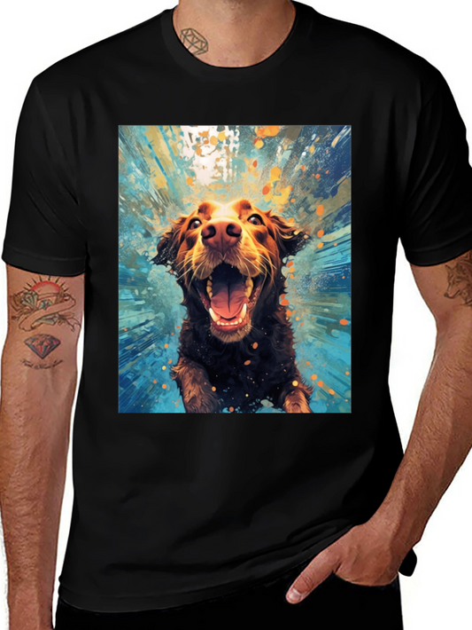 Dog in Water T-Shirt Fun Graphic Tee