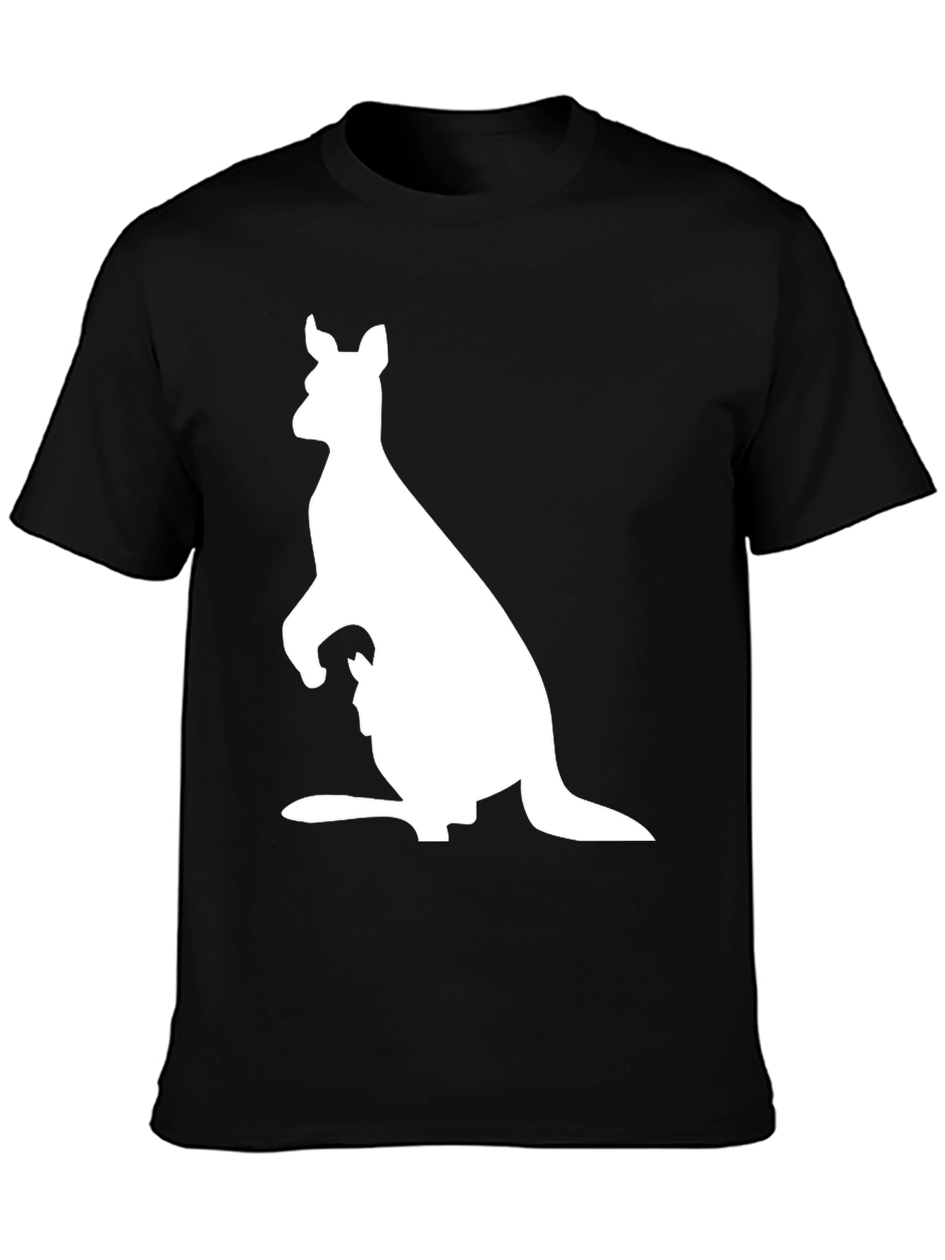 Kangaroo Graphic T-Shirt - Black Animal Print