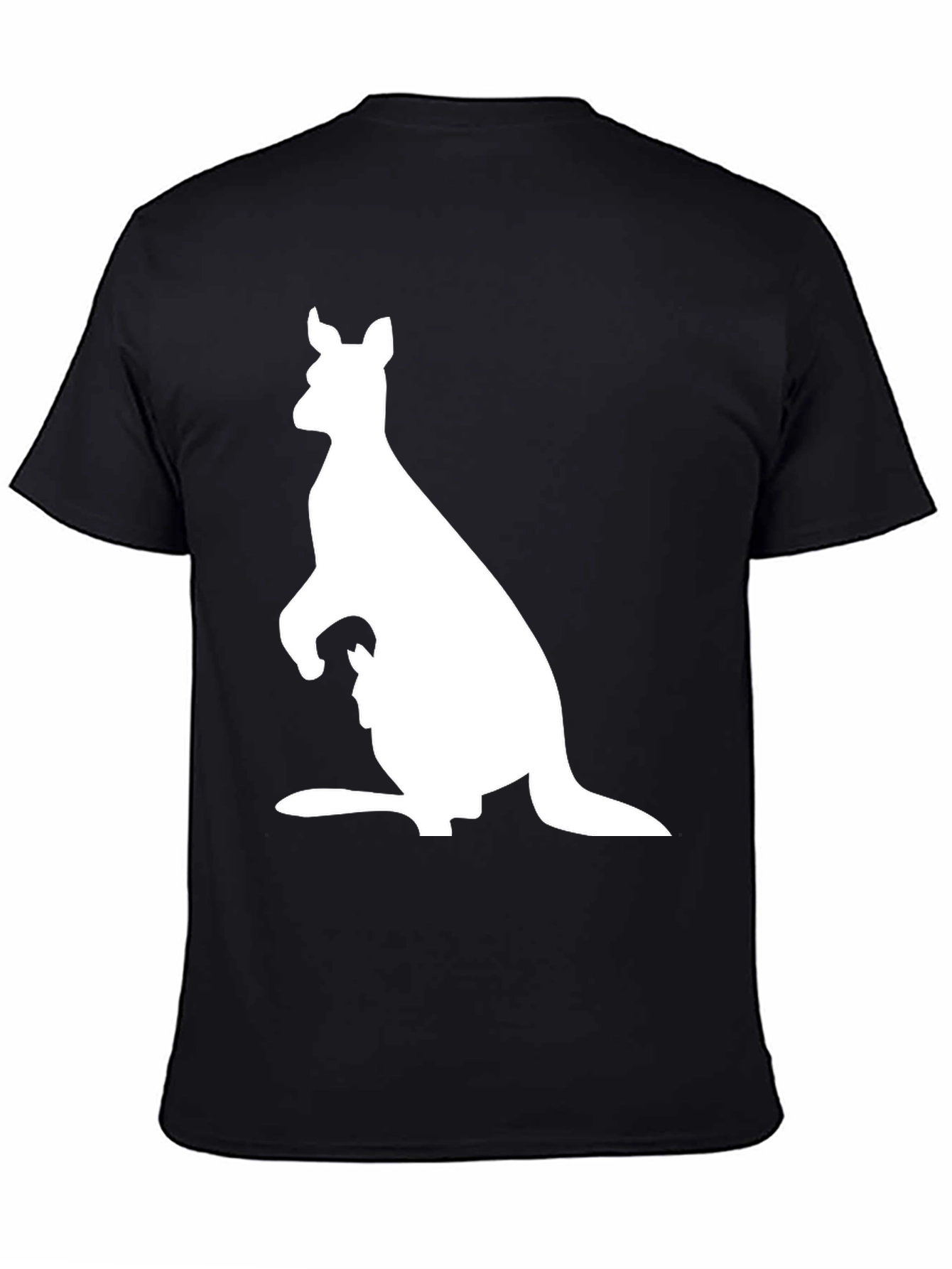 Kangaroo Graphic T-Shirt - Black Animal Print