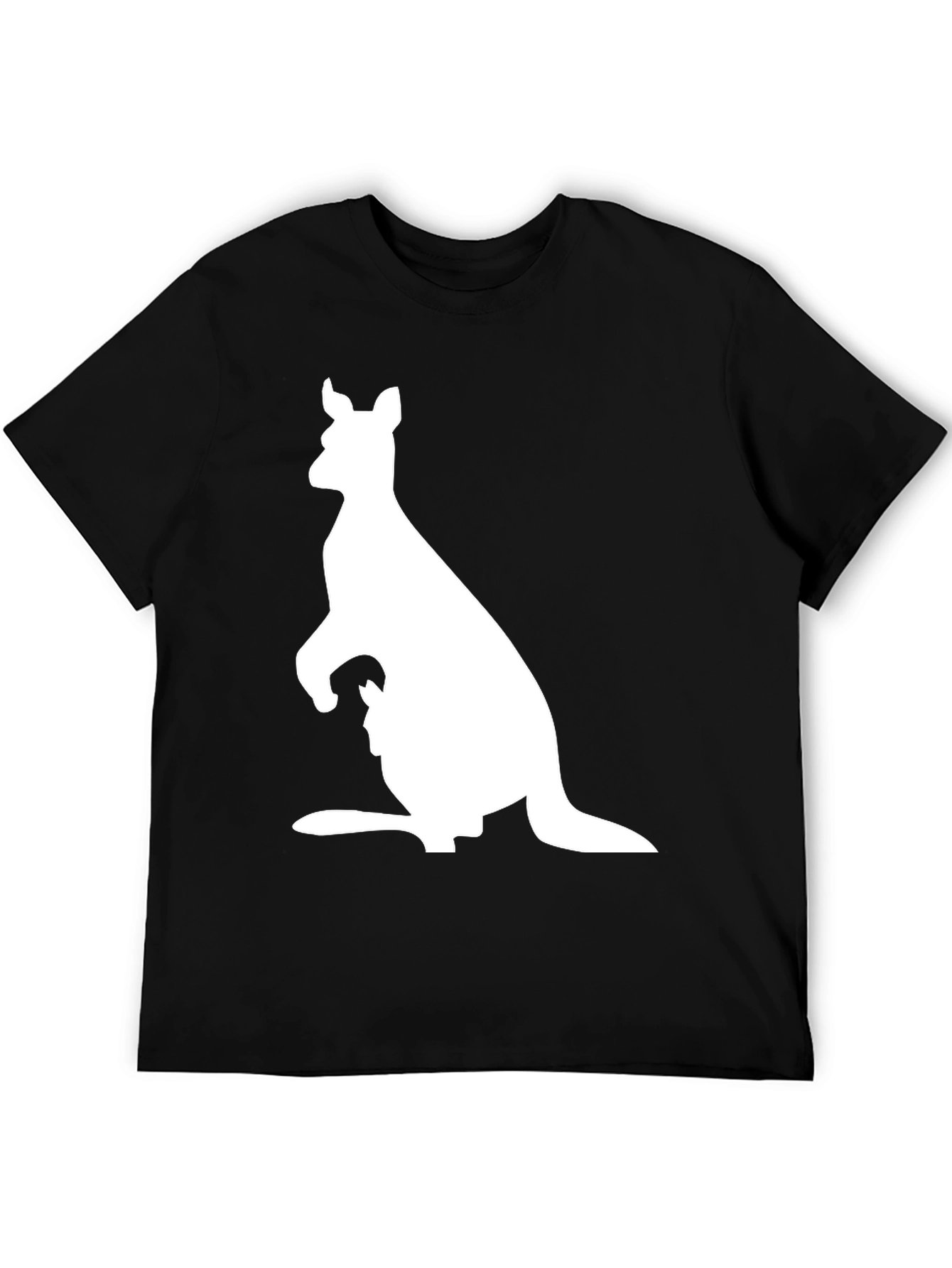 Kangaroo Graphic T-Shirt - Black Animal Print