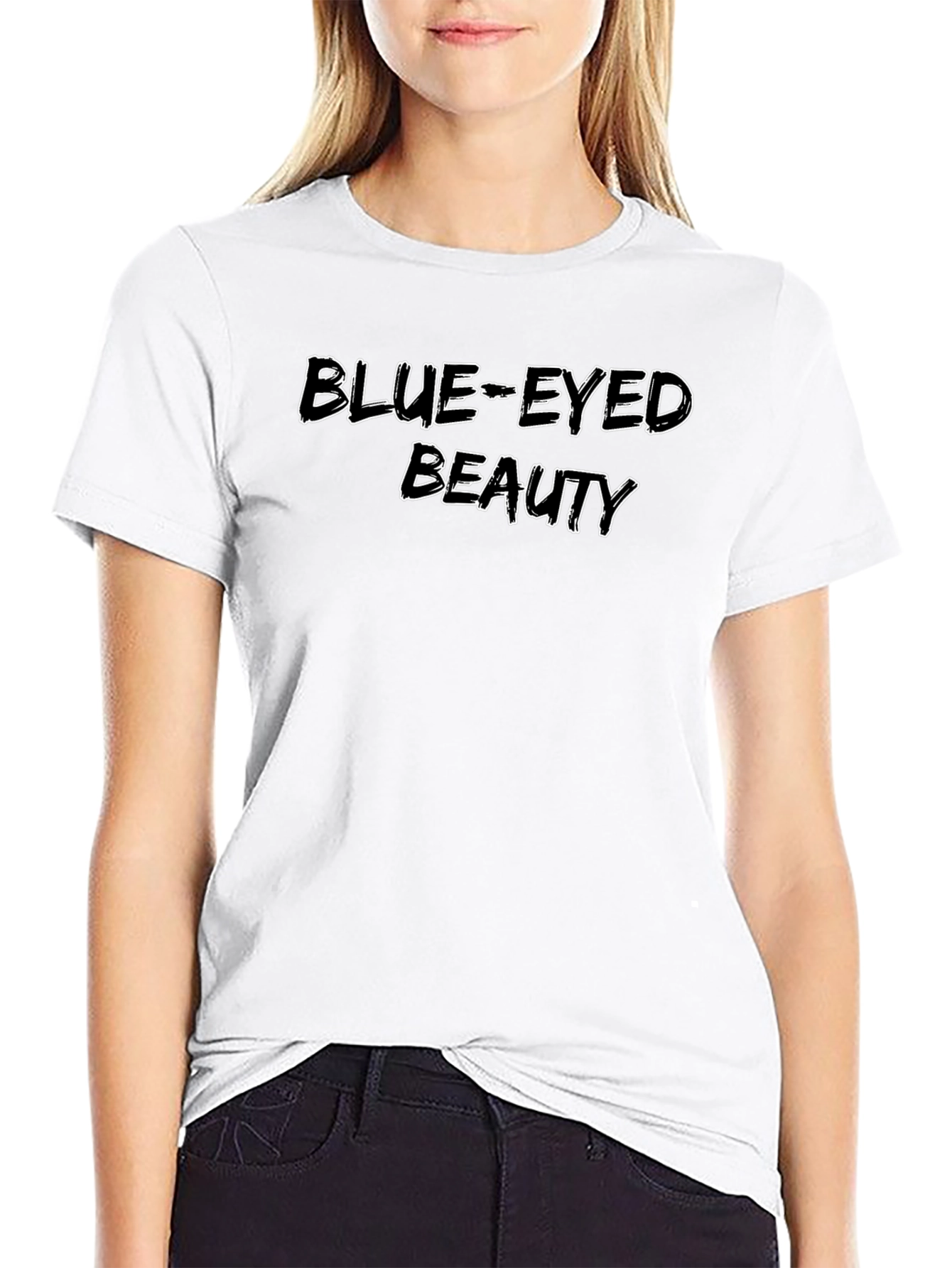 Blue-Eyed Beauty Black T-Shirt