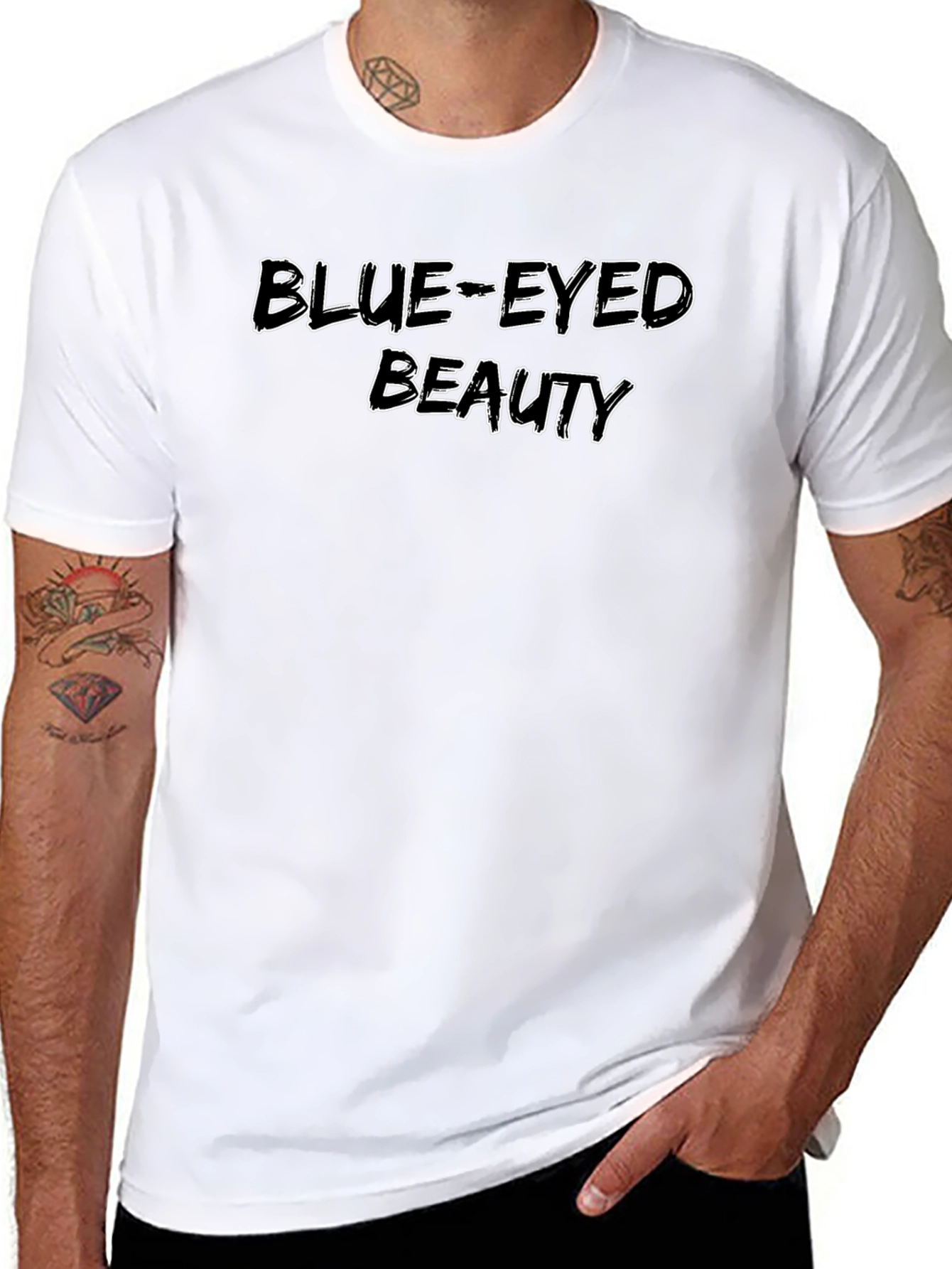 Blue-Eyed Beauty Black T-Shirt