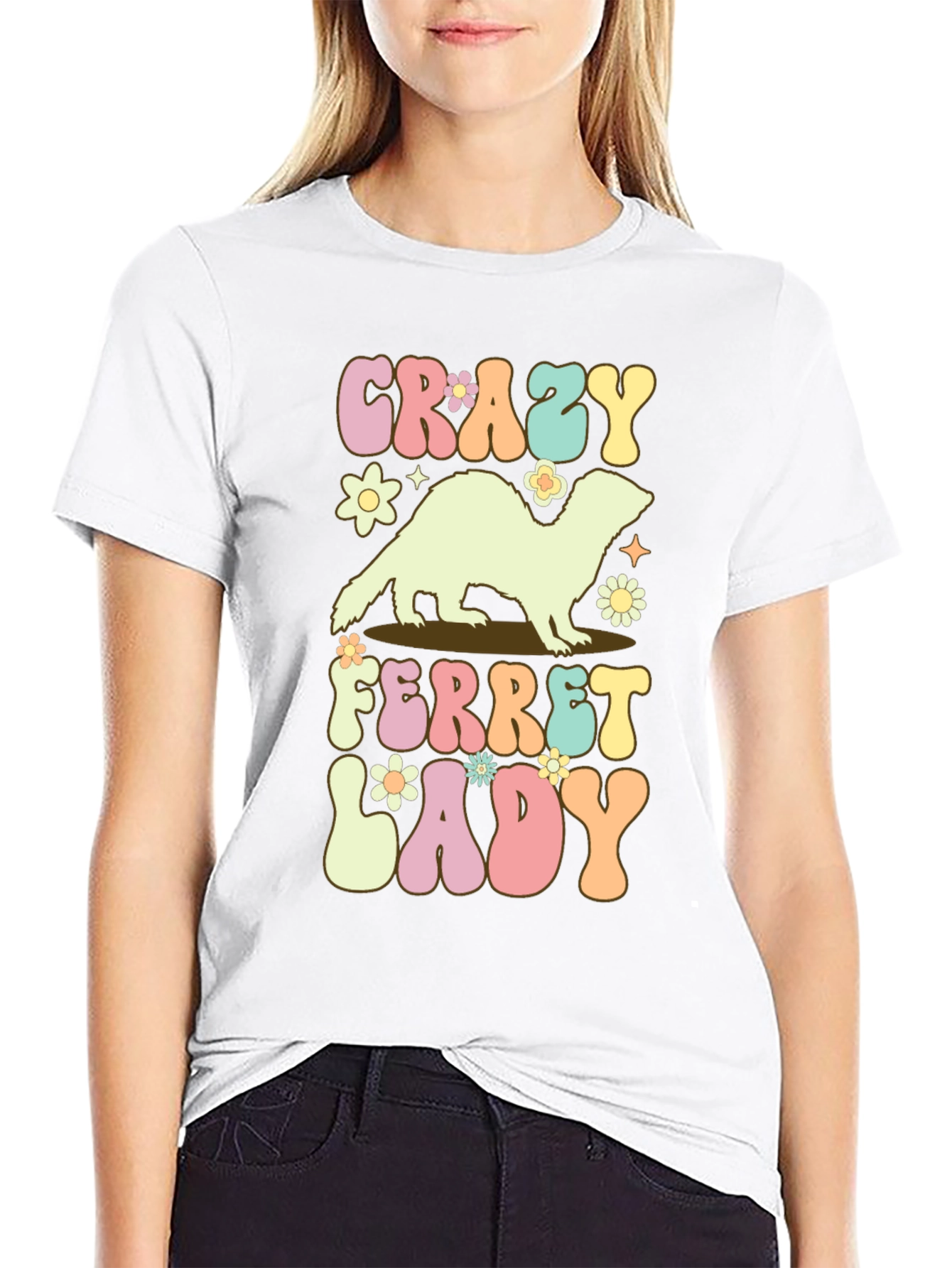 Crazy Ferret Lady Graphic Tee