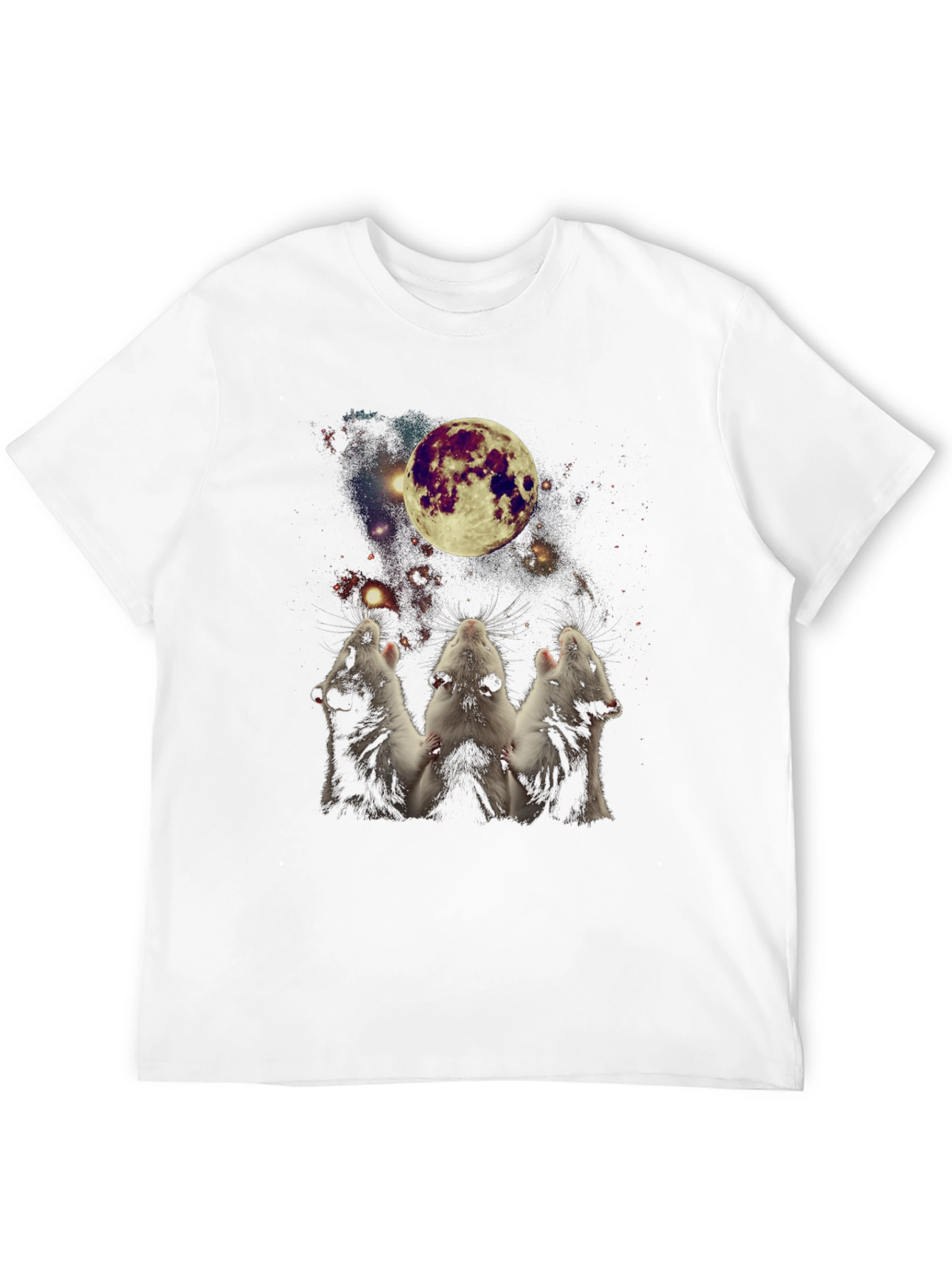 Rat Moon Howl T-Shirt - Black Cotton Tee