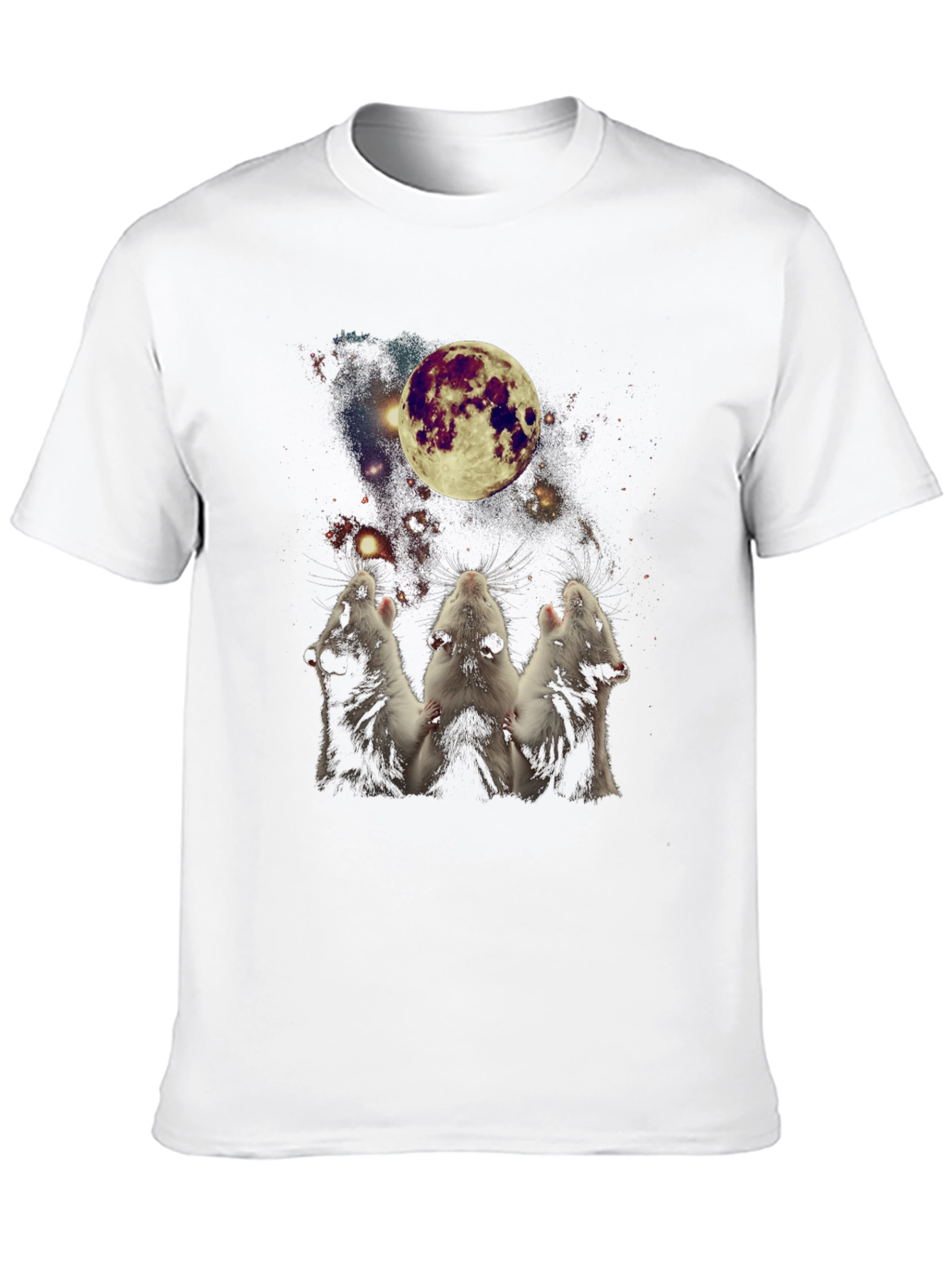 Rat Moon Howl T-Shirt - Black Cotton Tee