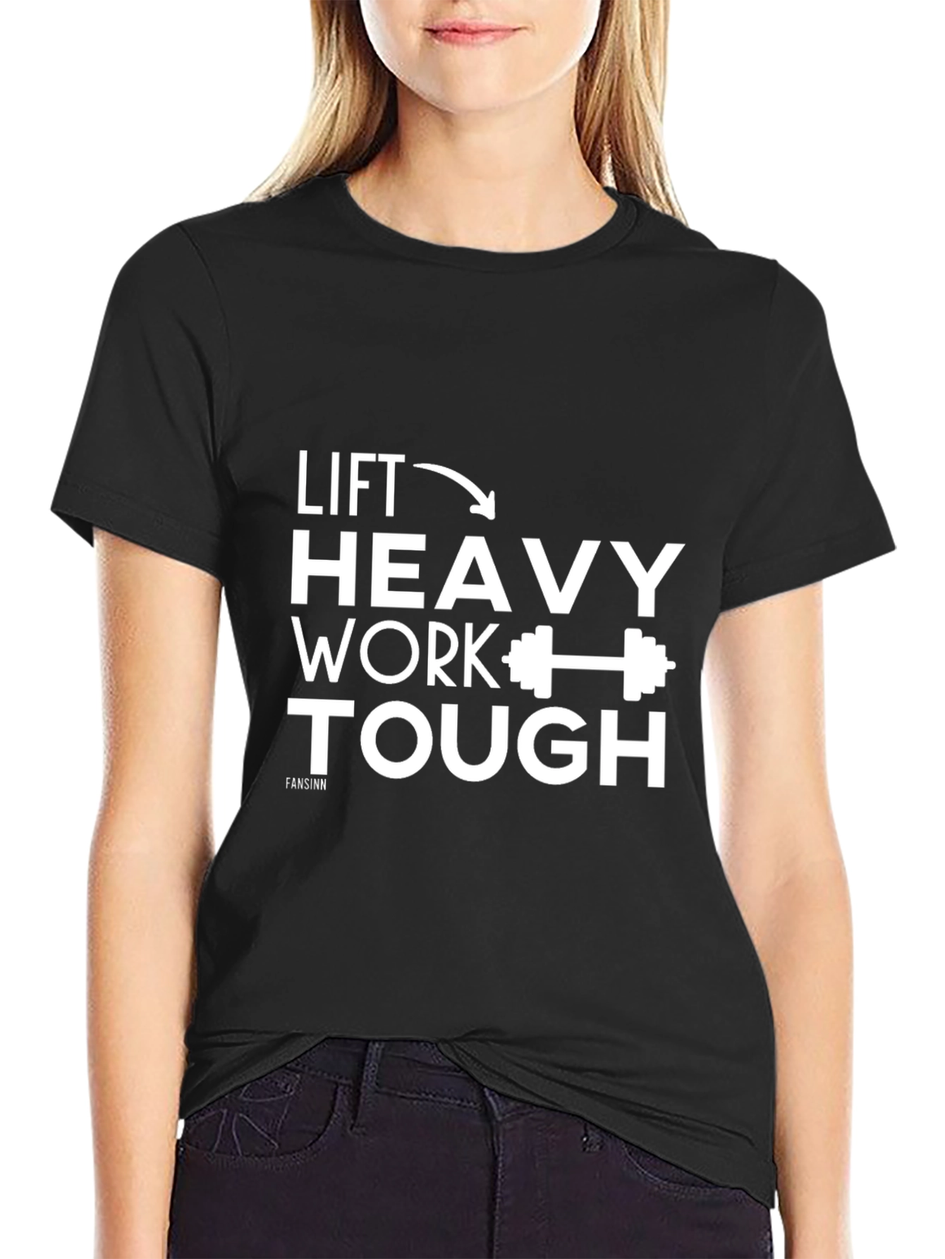 Lift Heavy Work Tough Black T-Shirt