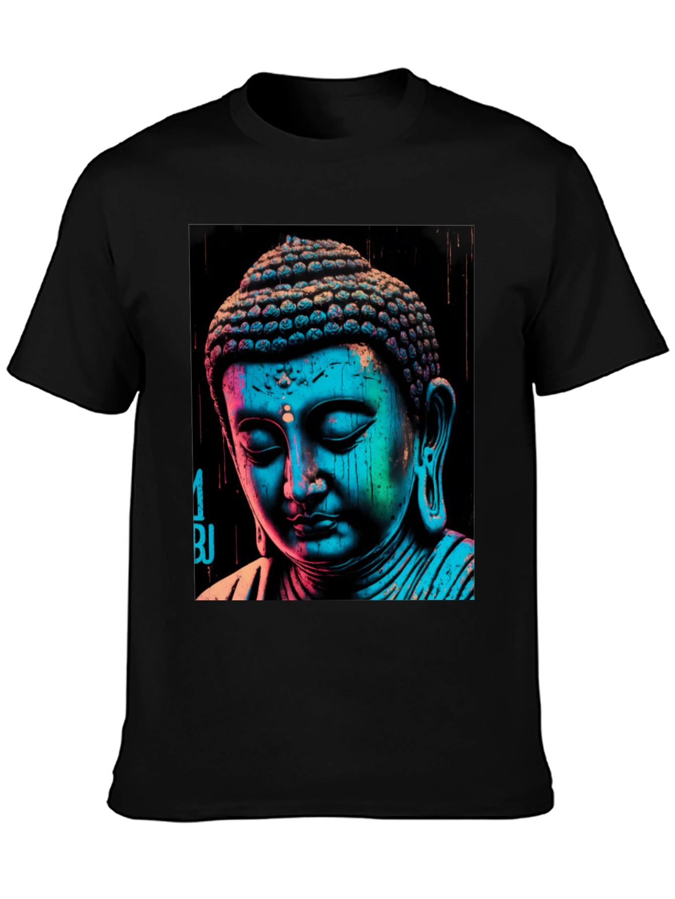 Buddha Graphic Print Black T-Shirt