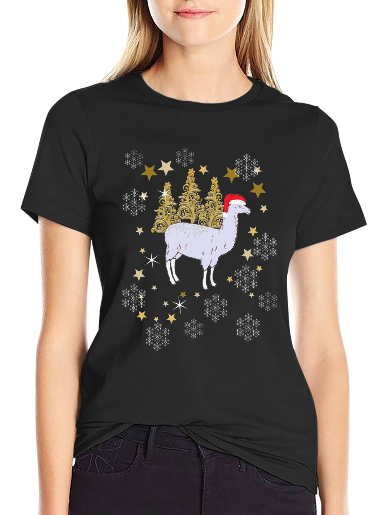 Festive Alpaca Christmas T-Shirt