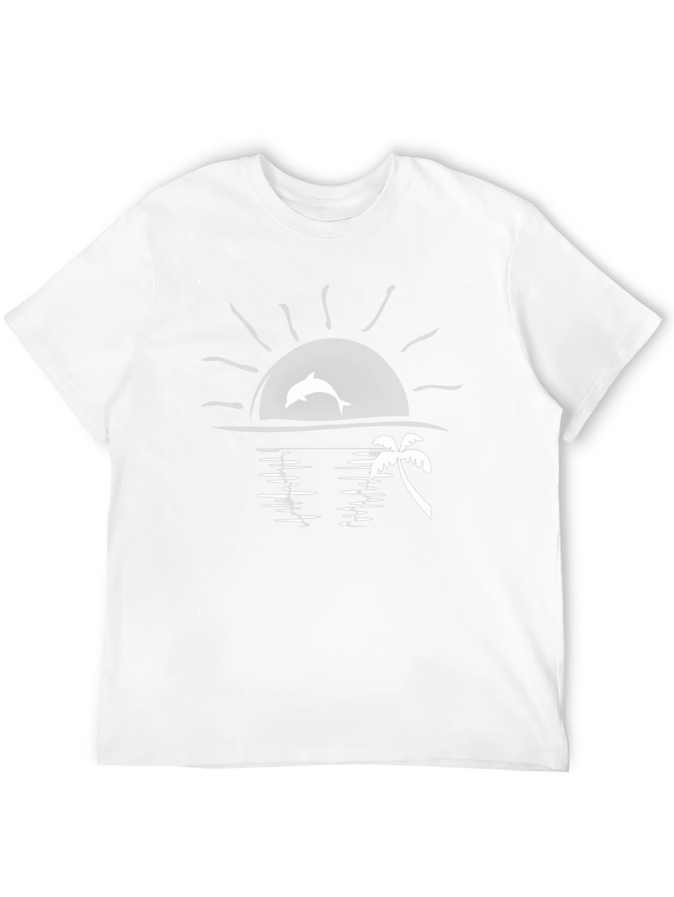 Sunset Dolphin Graphic Tee - Black