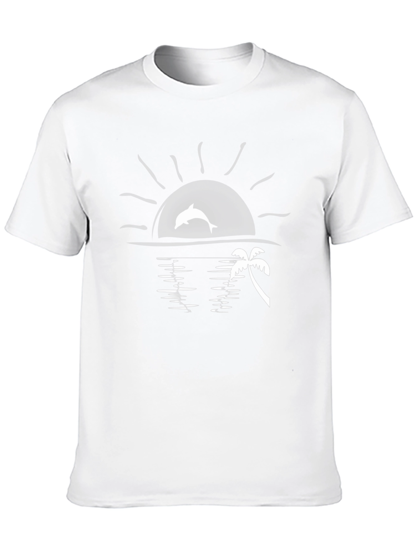 Sunset Dolphin Graphic Tee - Black