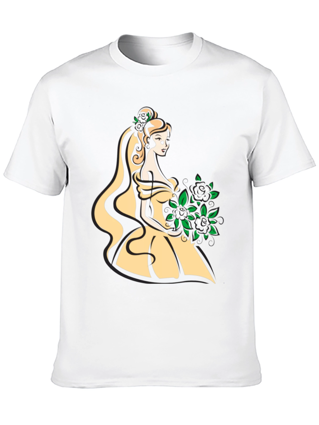 Elegant Belle-Inspired Graphic T-Shirt - Black