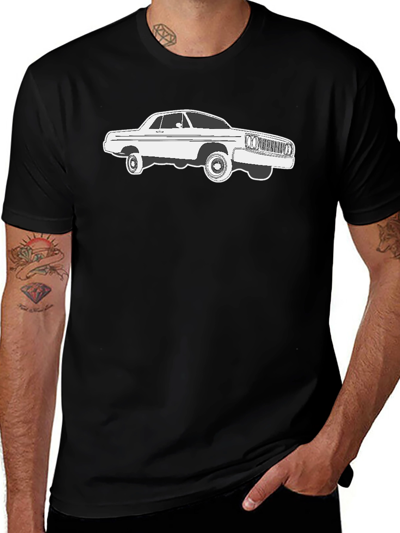 Classic Car Graphic T-Shirt - Black