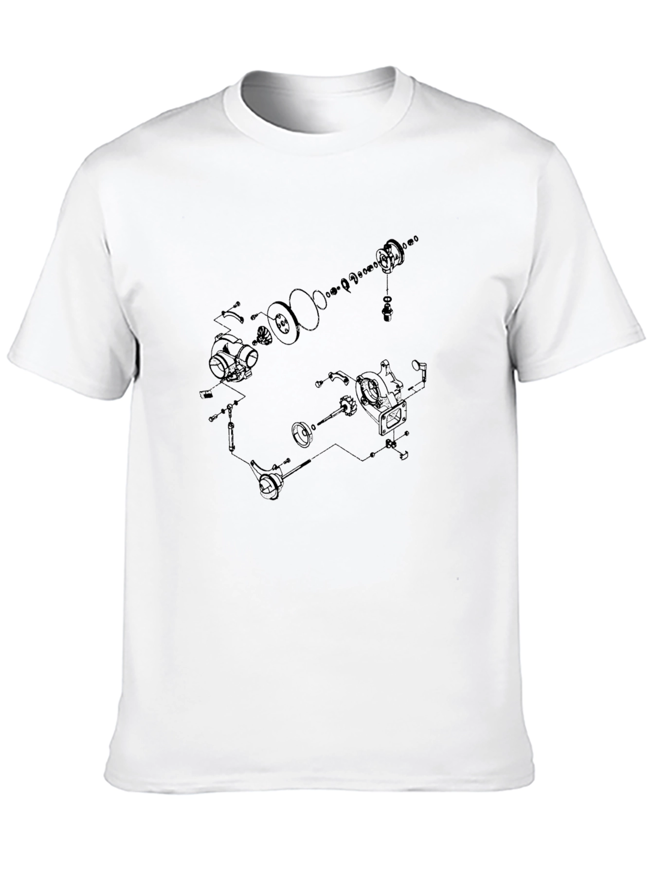 Technical Diagram Graphic Tee - Black Cotton T-Shirt