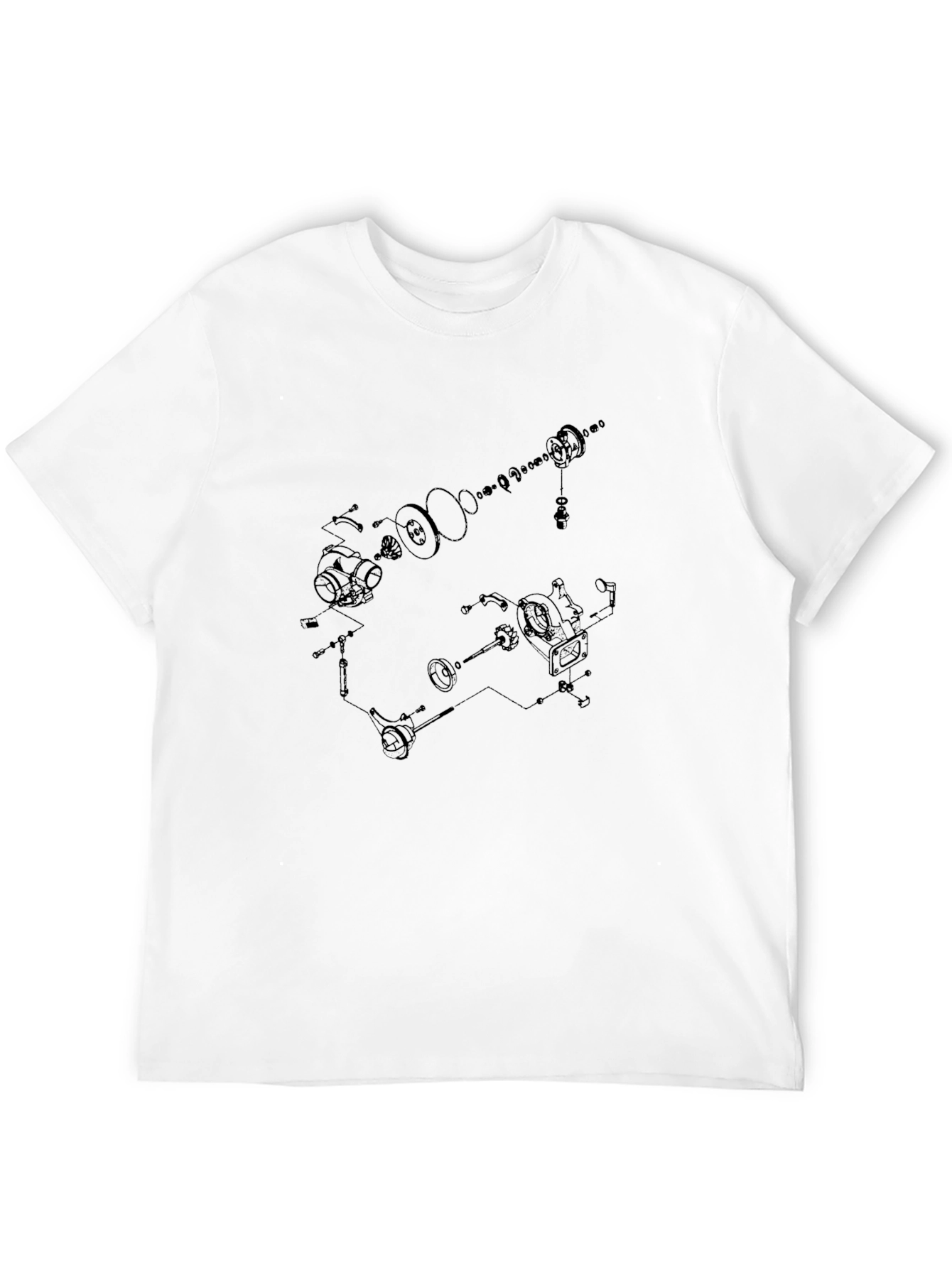 Technical Diagram Graphic Tee - Black Cotton T-Shirt