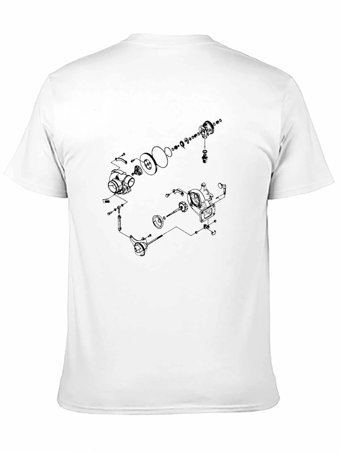 Technical Diagram Graphic Tee - Black Cotton T-Shirt